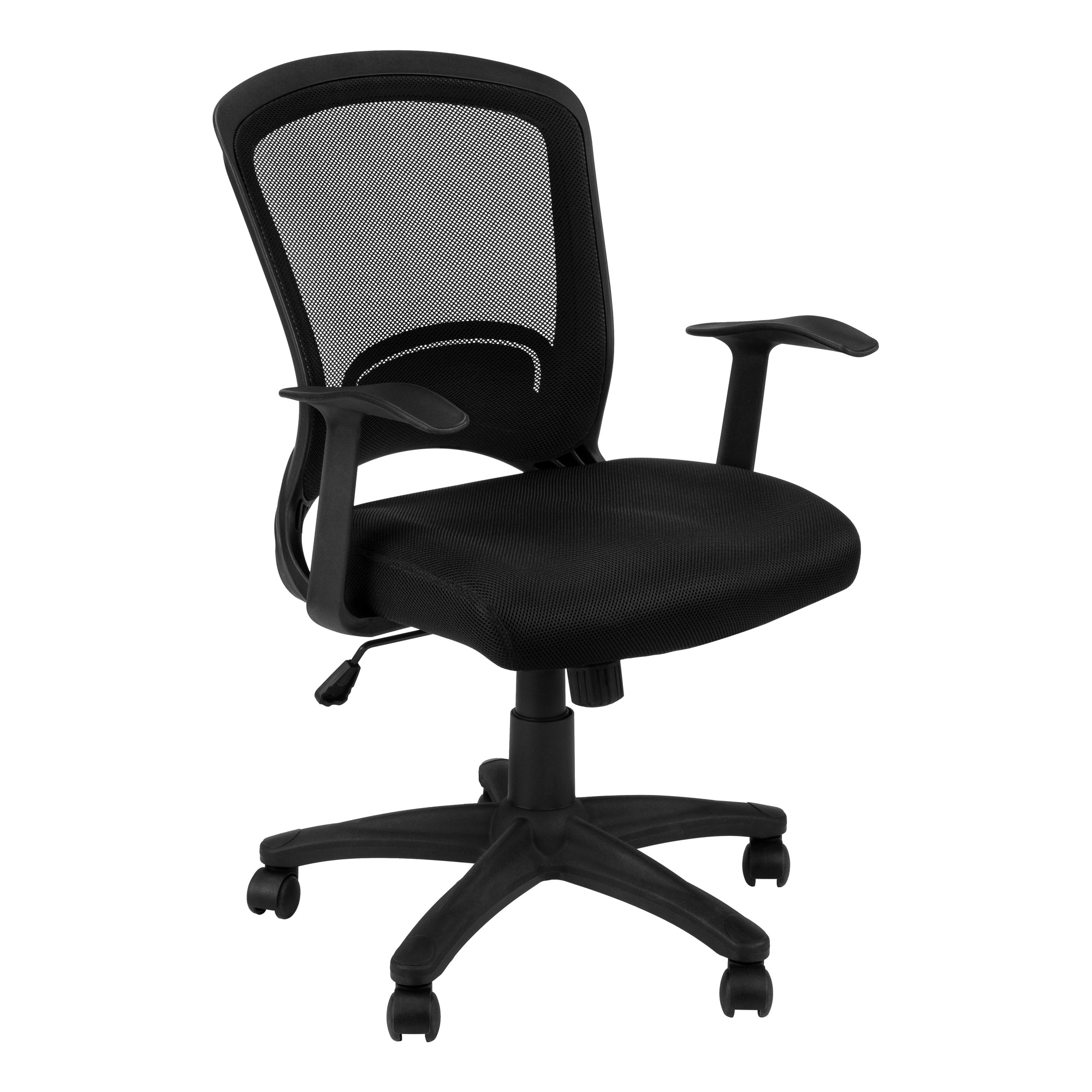 CHAISE DE BUREAU - DOSSIER MOYEN EN MAILLE NOIRE / MULTIPOSITIONS