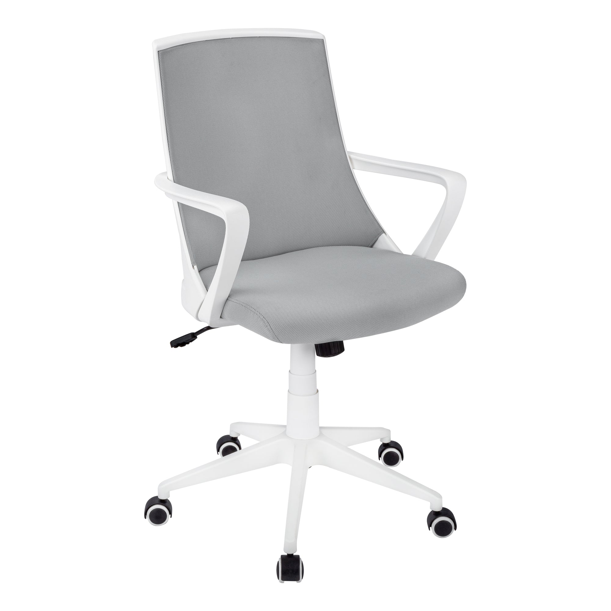 CHAISE DE BUREAU - BLANC / MAILLE GRISE / MULTI-POSITIONS