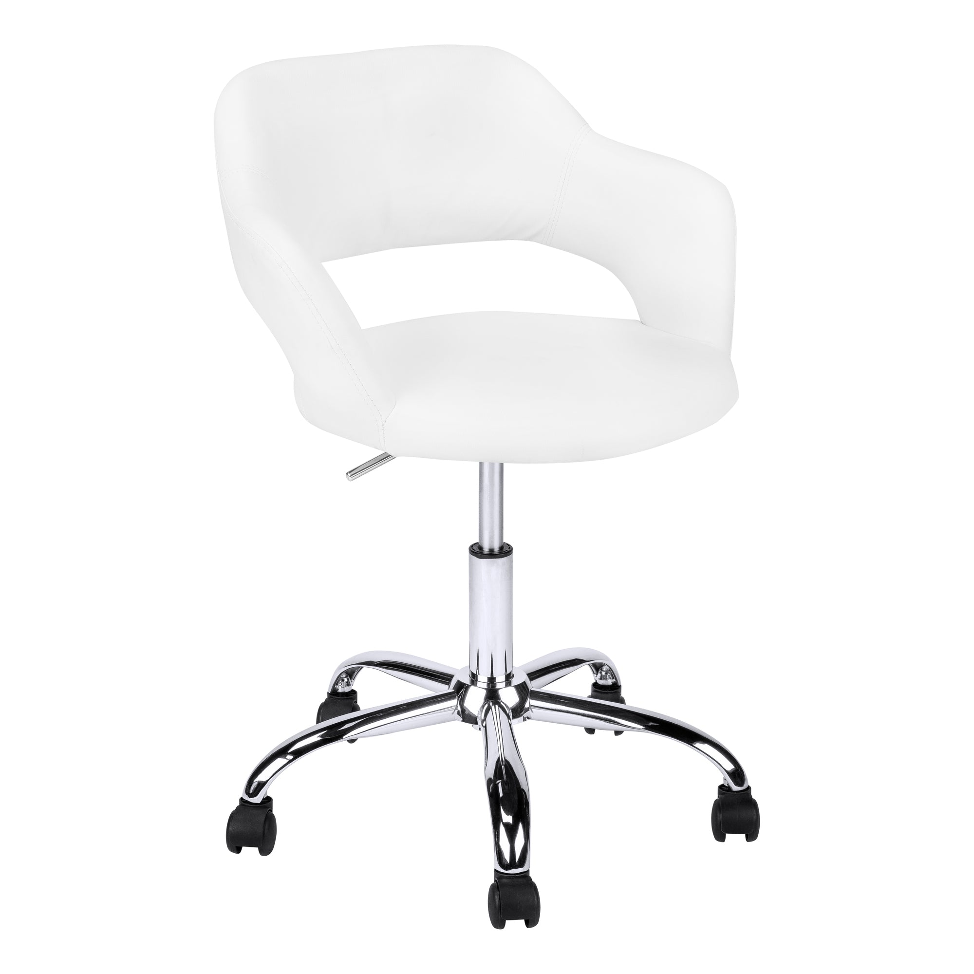 CHAISE DE BUREAU - BASE LEVE-PIED HYDRAULIQUE EN MÉTAL BLANC / CHROMÉ