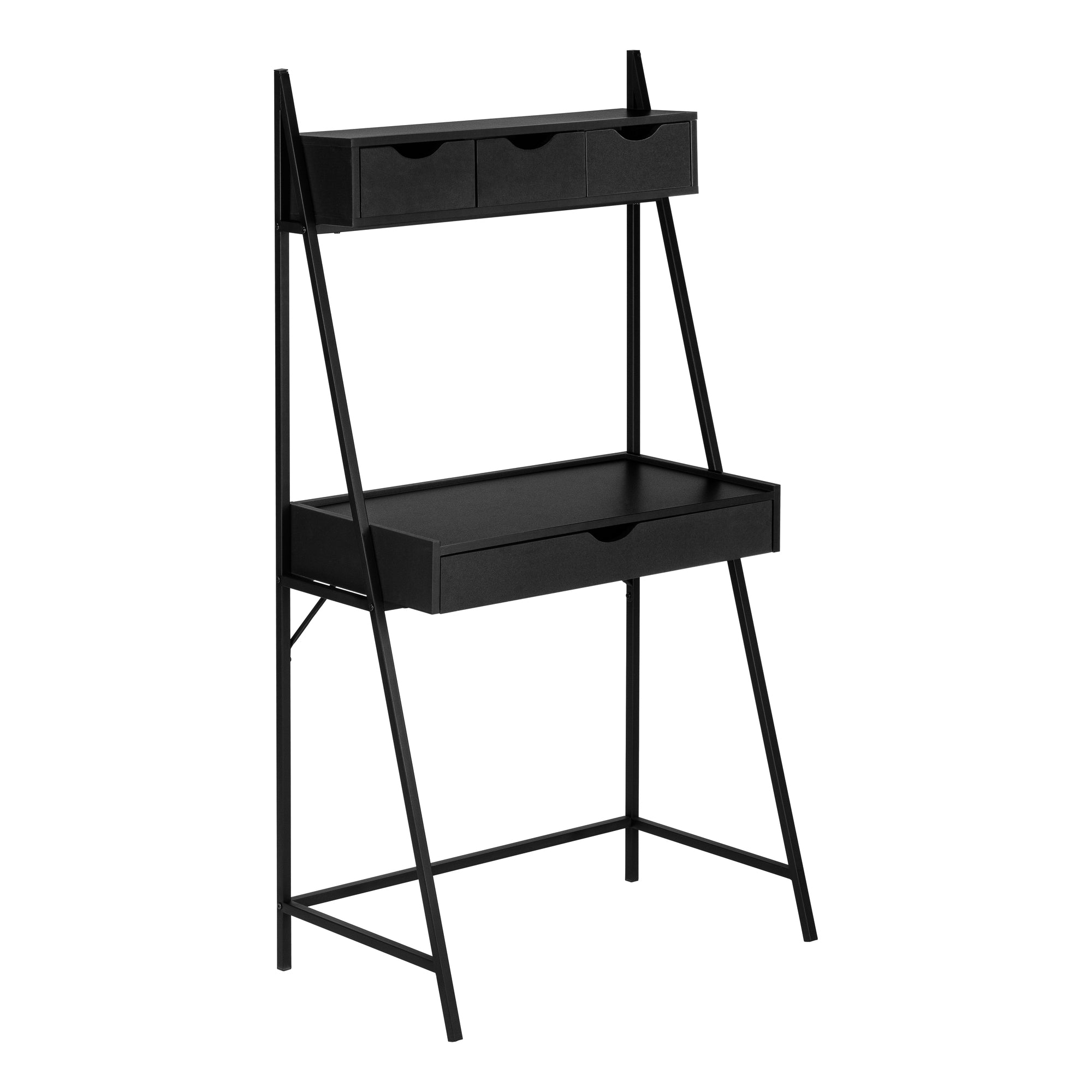 BUREAU D'ORDINATEUR - 32"L / NOIR / MÉTAL NOIR