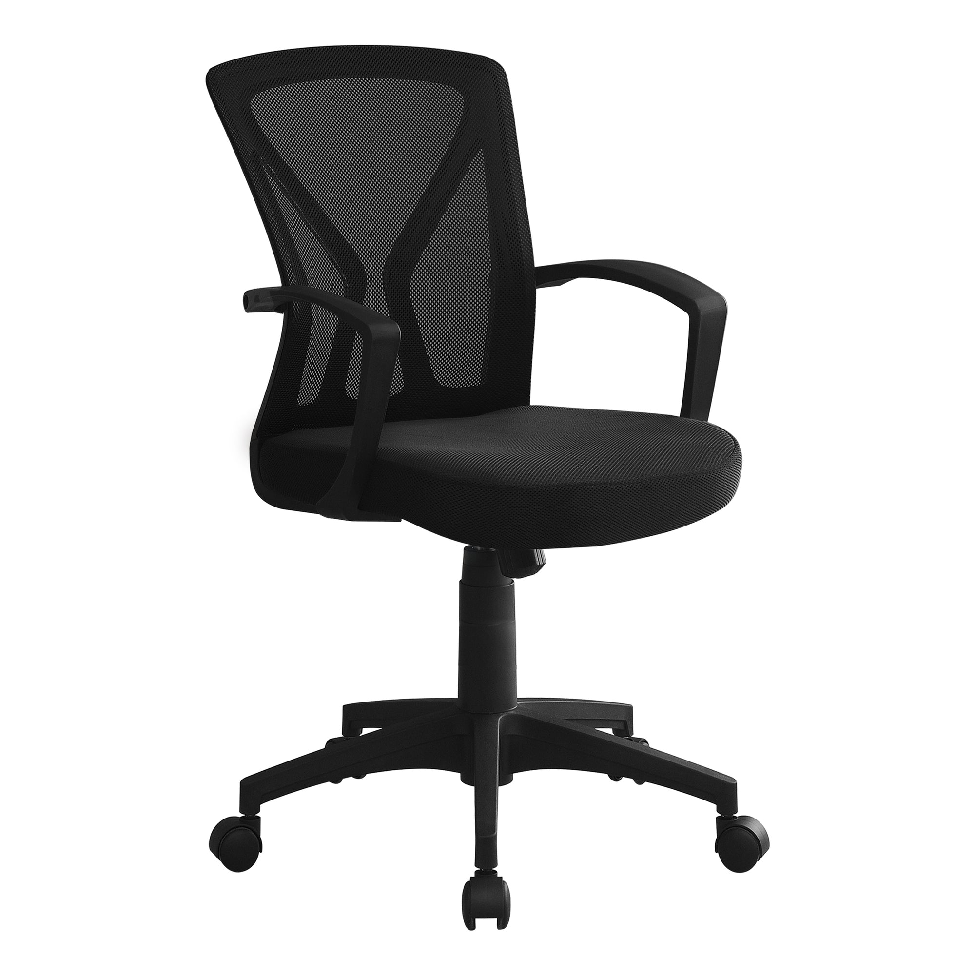 OFFICE CHAIR - BLACK / BLACK BASE ON CASTORS