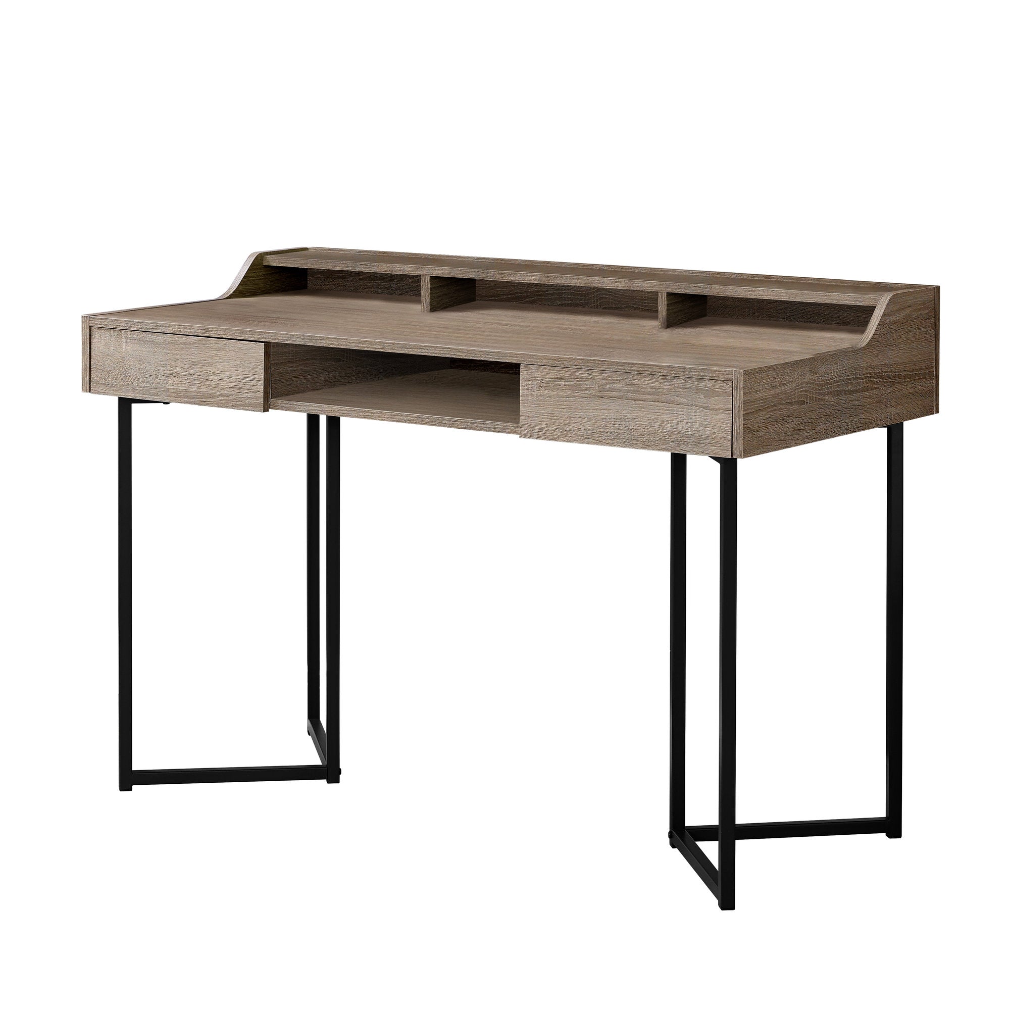 BUREAU D'ORDINATEUR - 48"L / TAUPE FONCÉ / MÉTAL NOIR