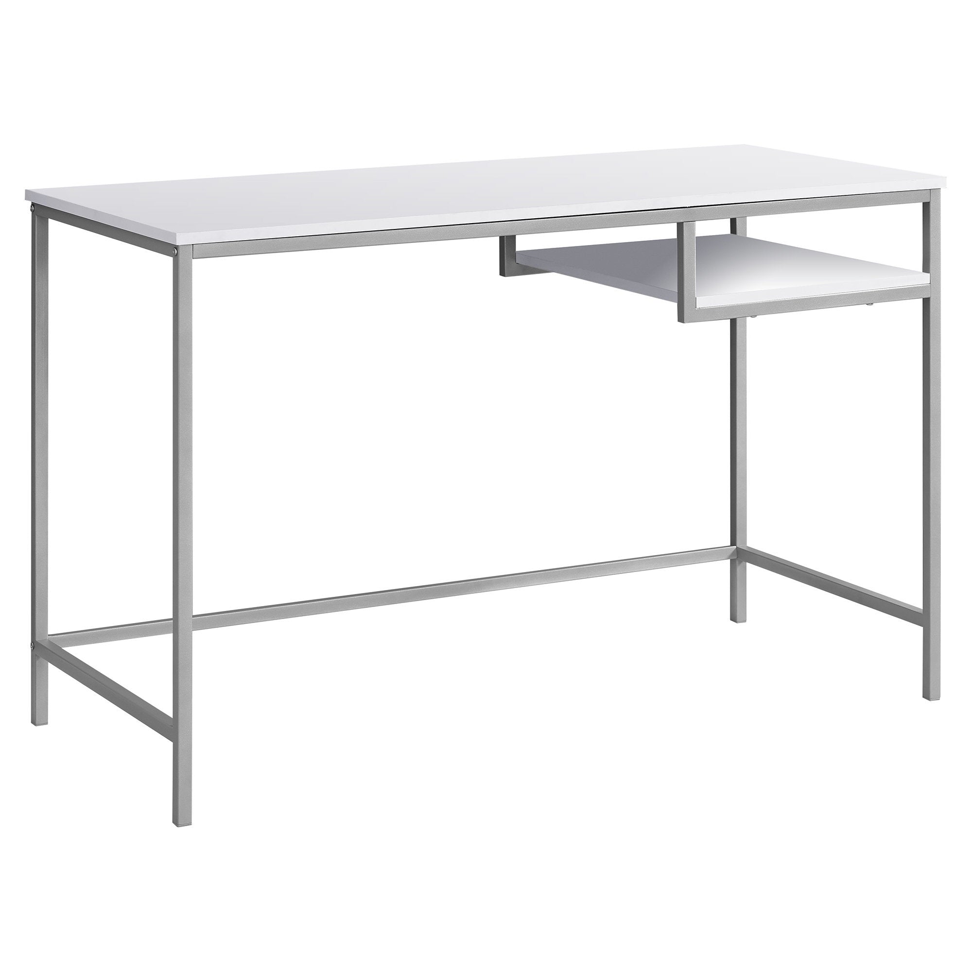 COMPUTER DESK - 48"L / WHITE / SILVER METAL