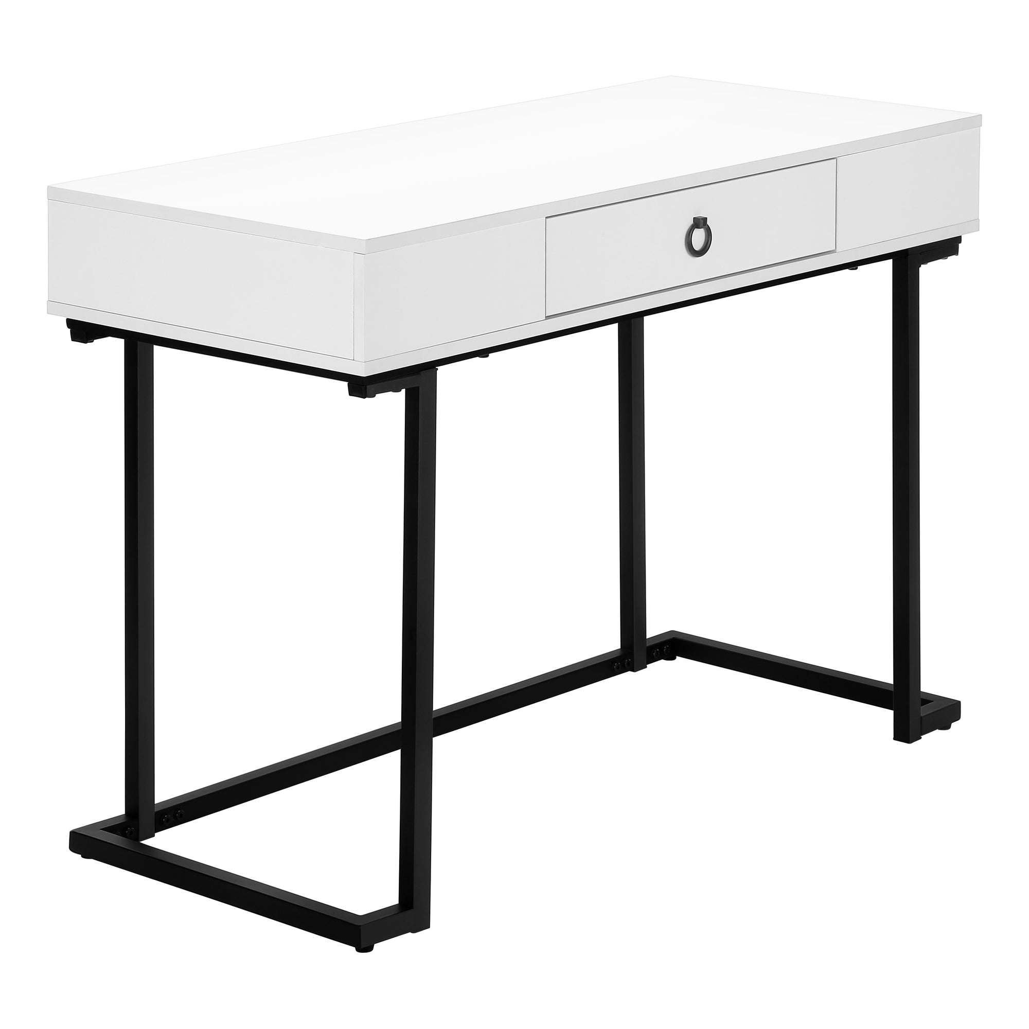 BUREAU D'ORDINATEUR - 42"L / BLANC / MÉTAL NOIR