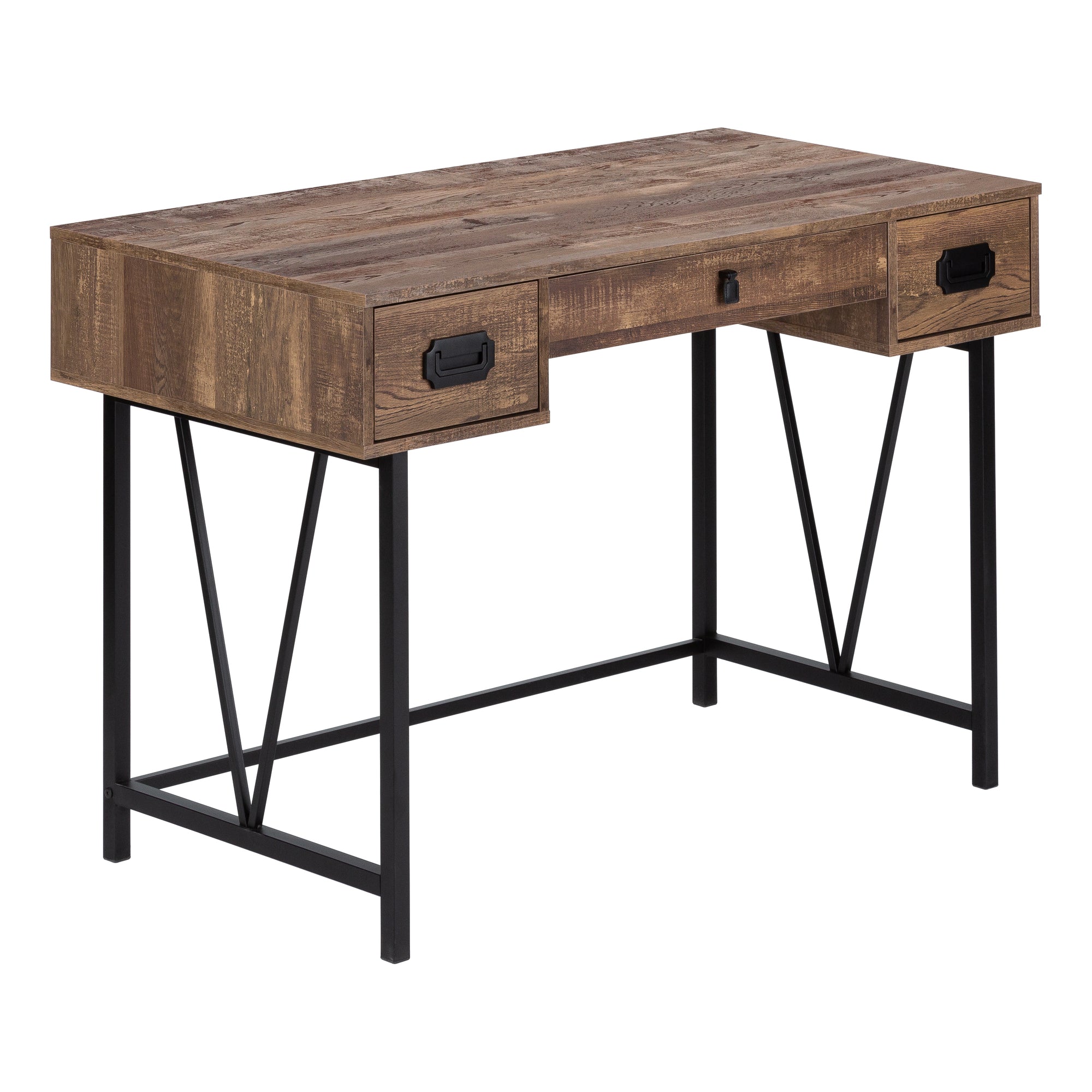 COMPUTER DESK - 48"L / BROWN RECLAIMED WOOD / BLACK METAL