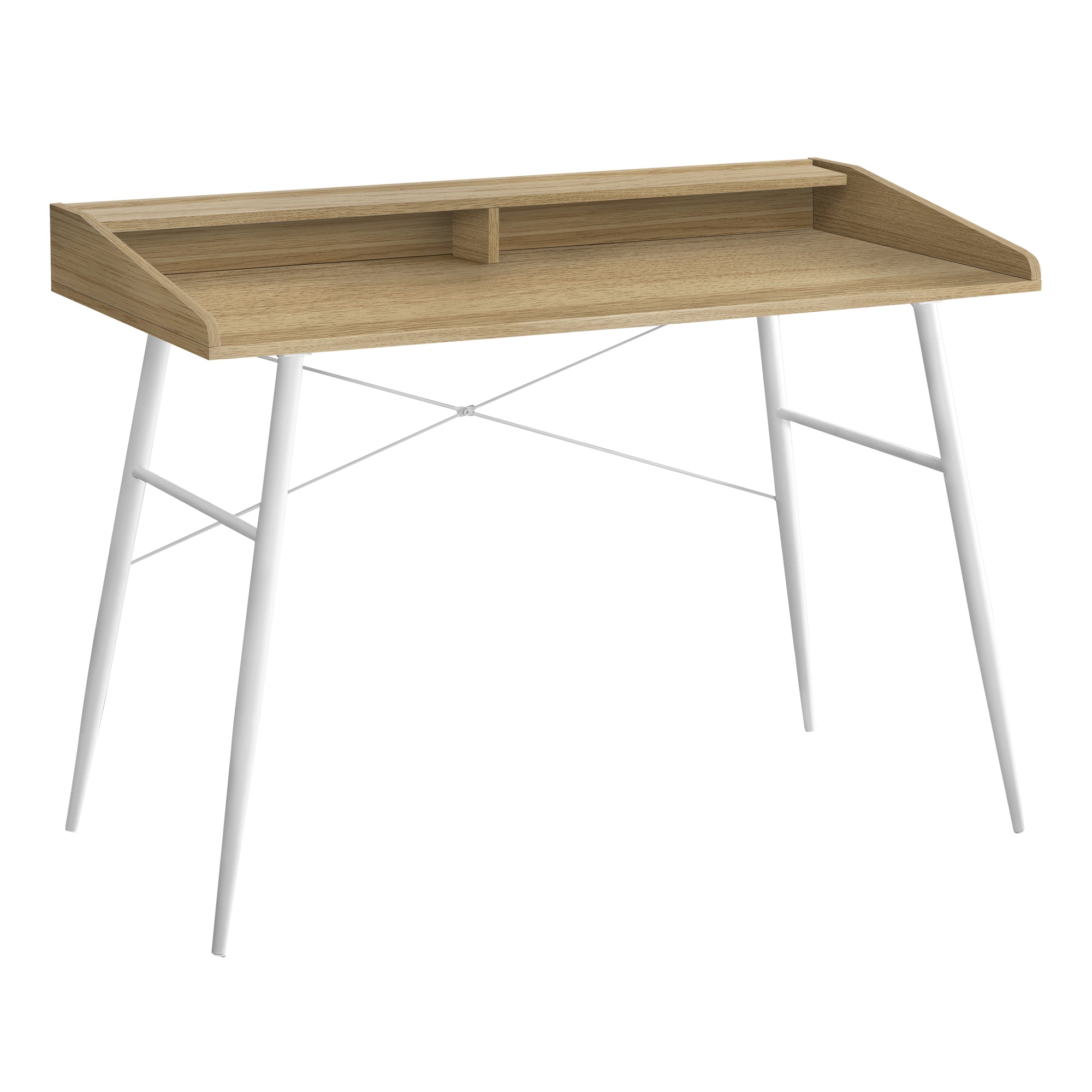 COMPUTER DESK - 48"L / NATURAL / WHITE METAL