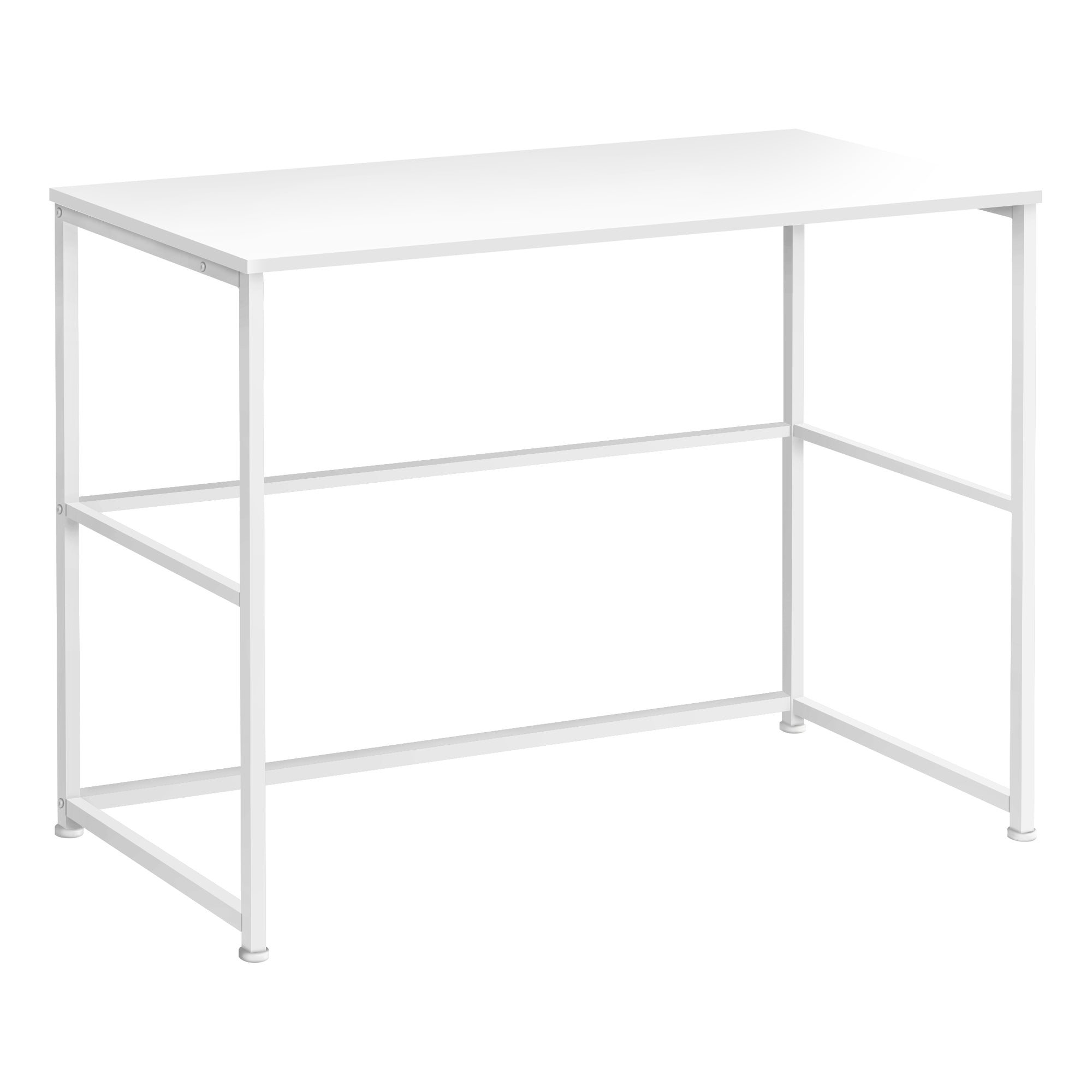 BUREAU D'ORDINATEUR - 40"L / BLANC / MÉTAL BLANC