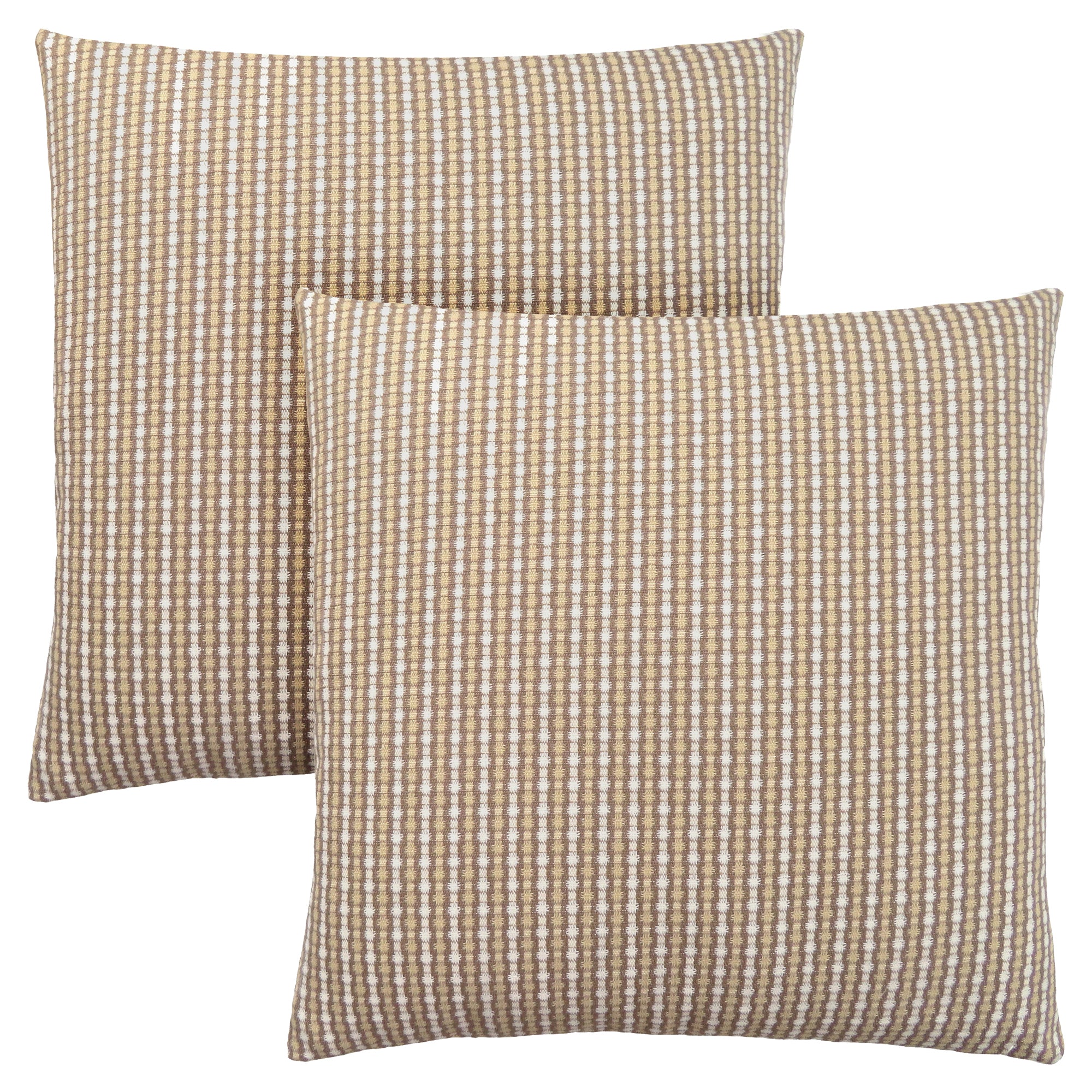 PILLOW - 18"X 18" / LIGHT / DARK TAUPE ABSTRACT DOT/ 2PCS