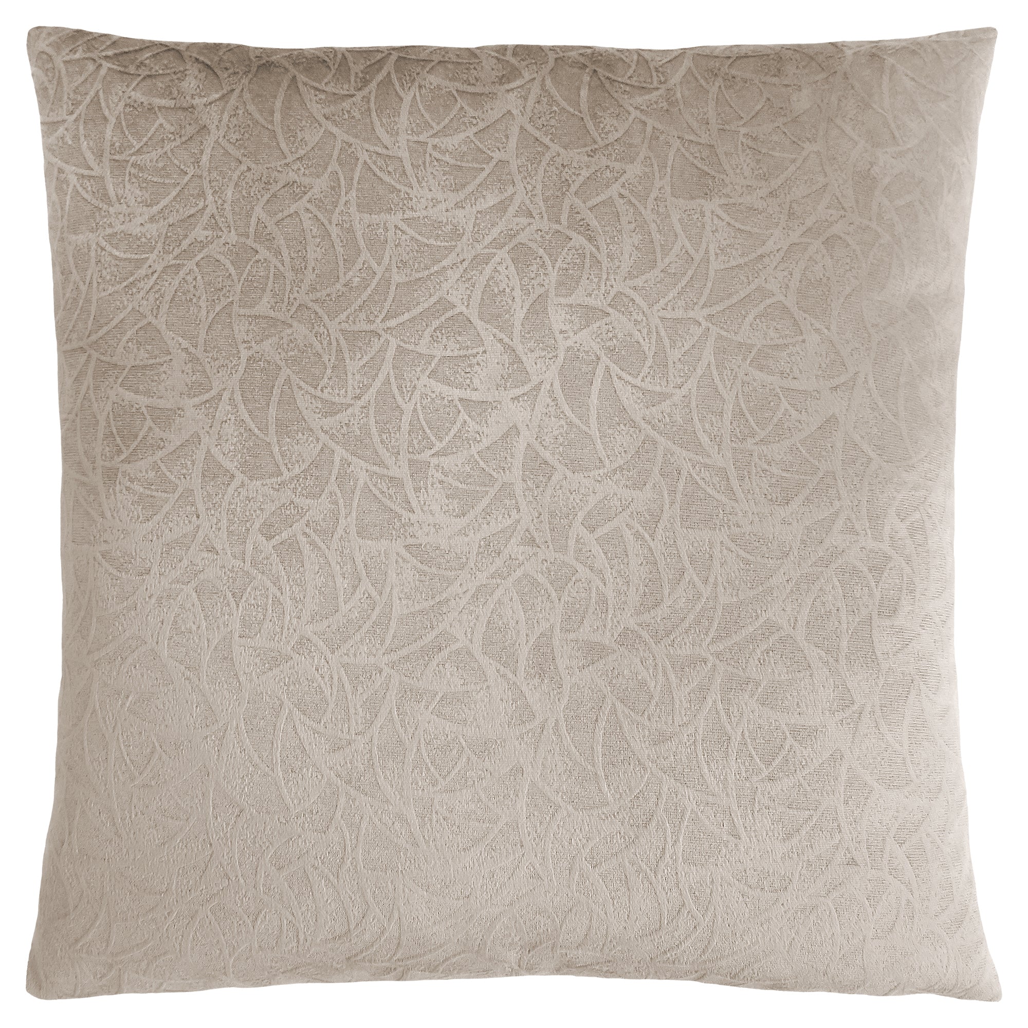 PILLOW - 18"X 18" / TAUPE FLORAL VELVET / 1PC