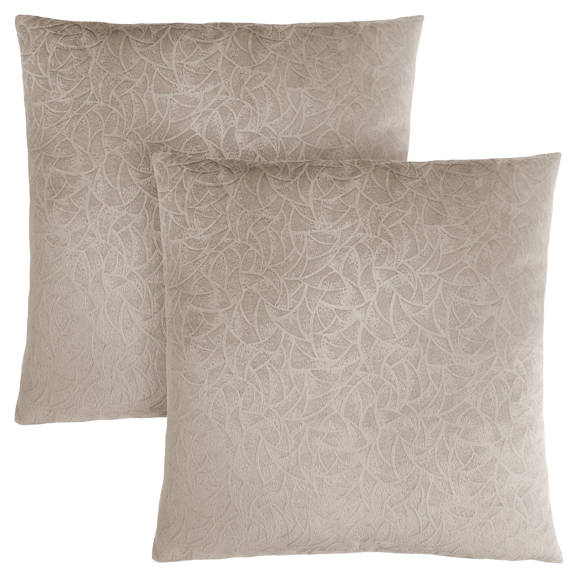 PILLOW - 18"X 18" / TAUPE FLORAL VELVET / 2PCS