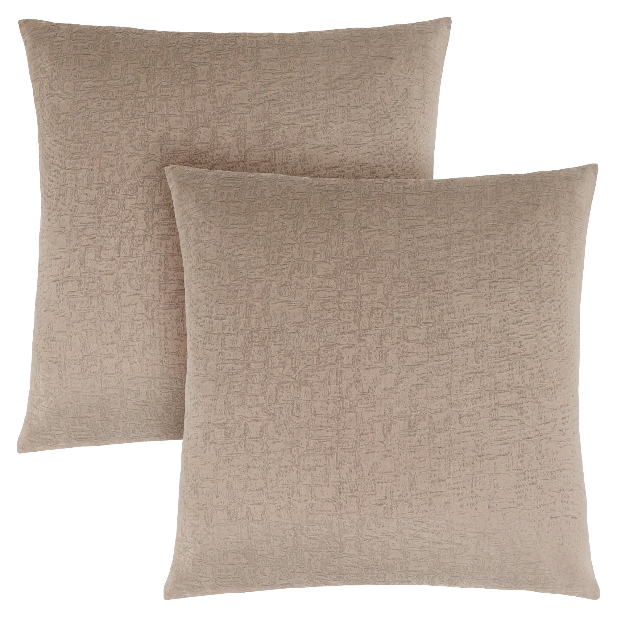 COUSSIN - 18"X 18" / VELOURS MOSAÏQUE TAUPE / 2 PIÈCES