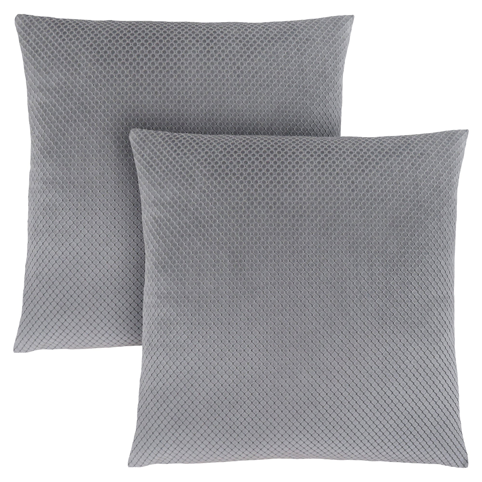 PILLOW - 18"X 18" / SILVER DIAMOND VELVET / 2PCS