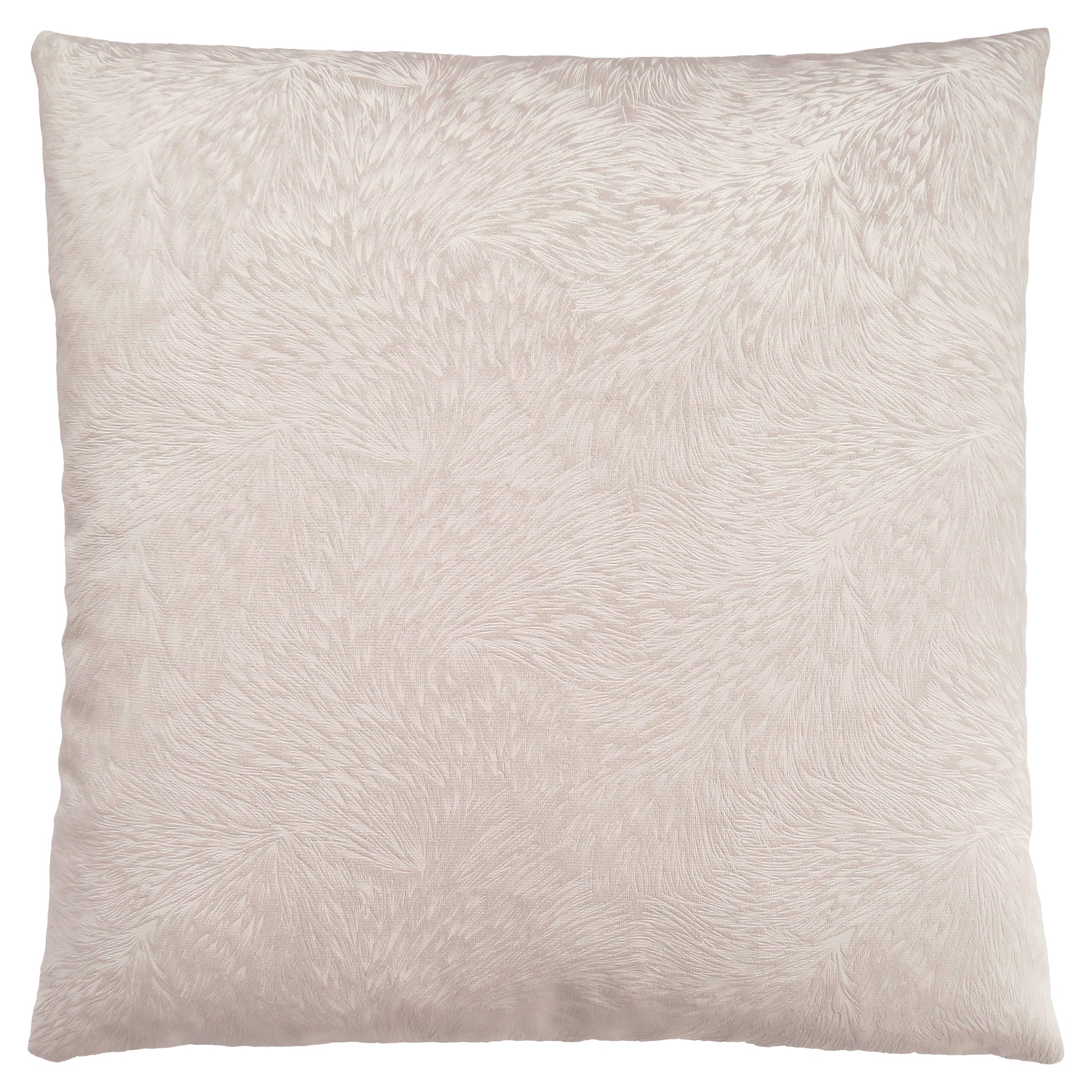 PILLOW - 18"X 18" / LIGHT TAUPE FEATHERED VELVET / 1PC
