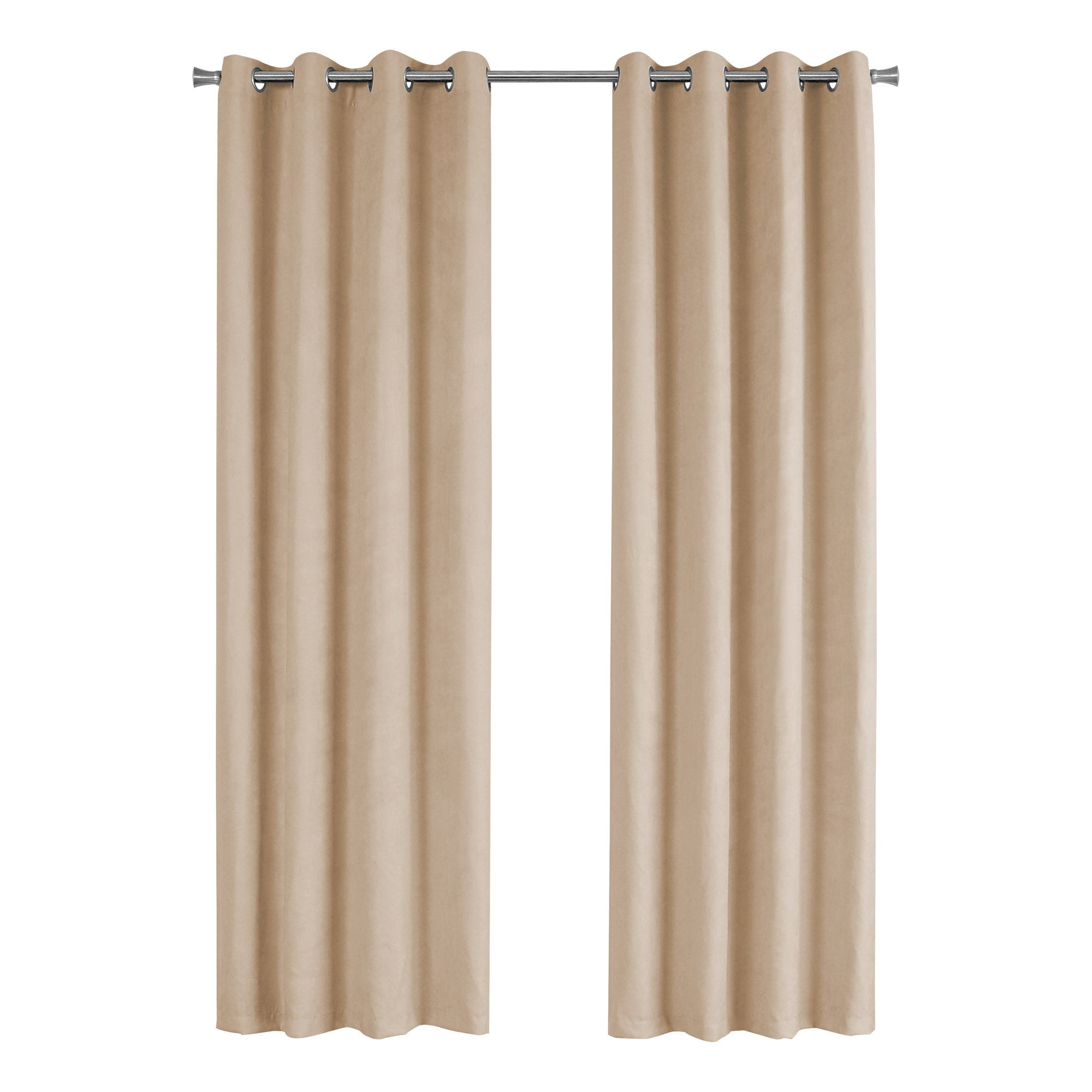 CURTAIN PANEL - 2PCS / 54"W X 95"H BEIGE ROOM DARKENING