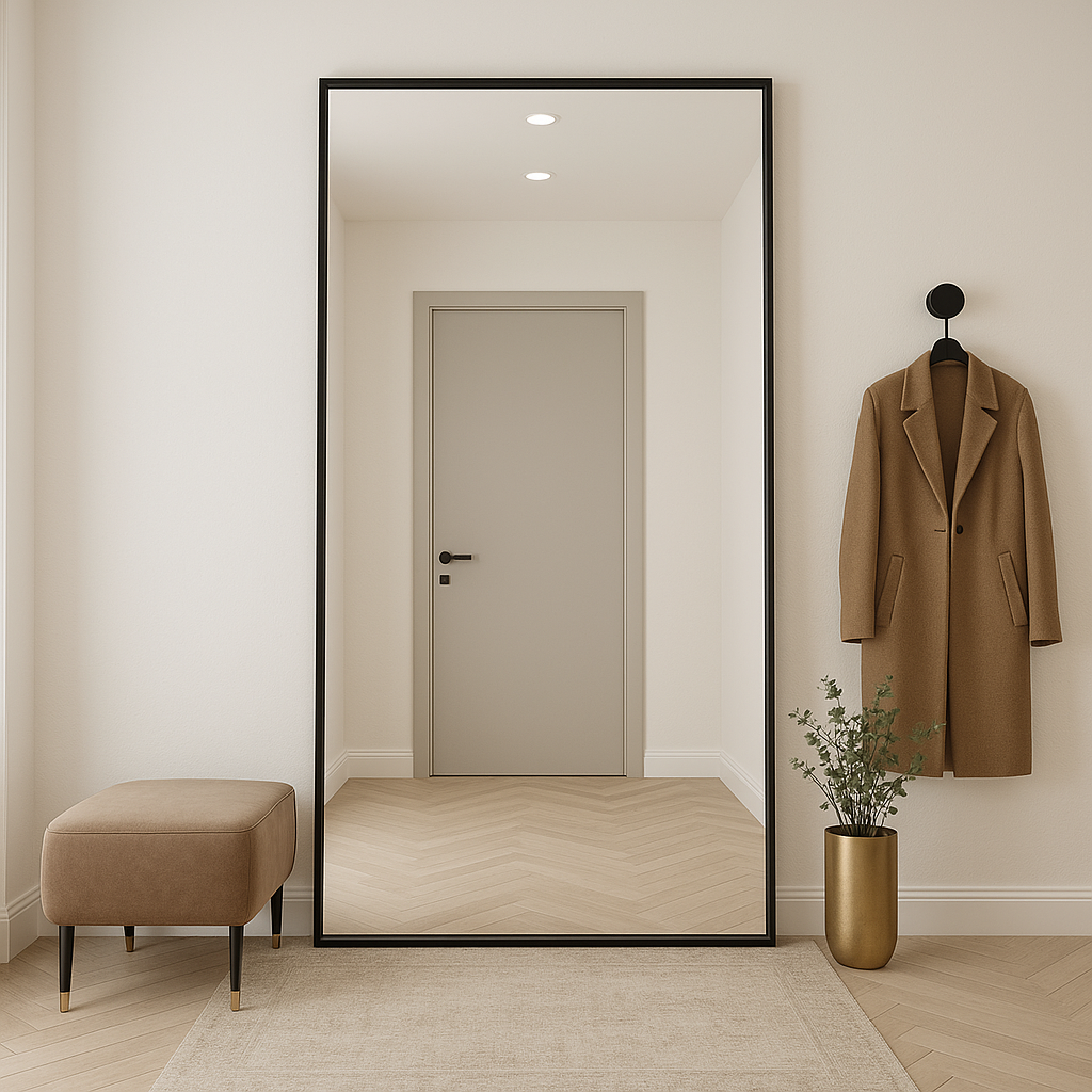 Ella Black Frame Mirror 80"