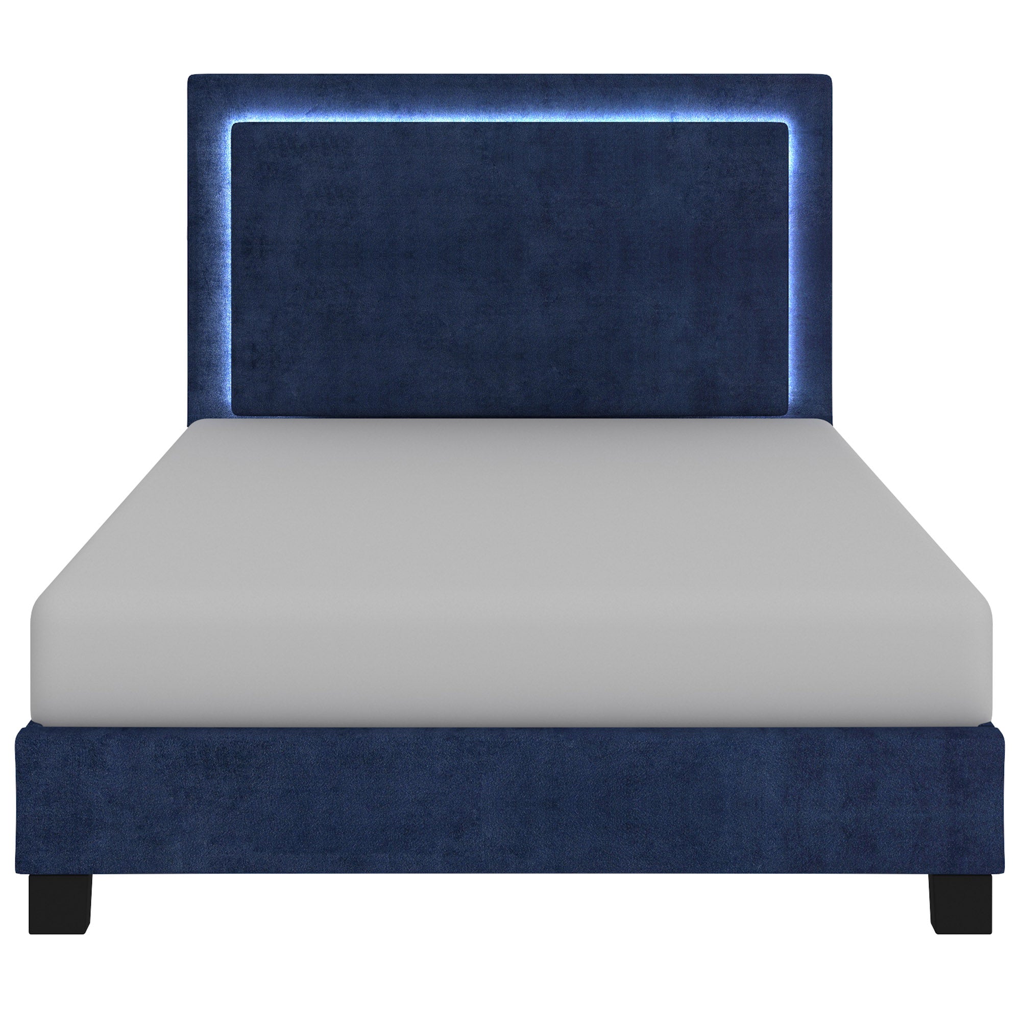 Lumina 60" Queen Platform Bed w/Light in Blue