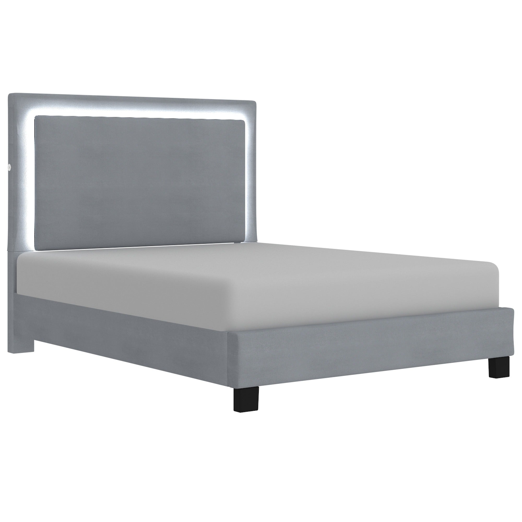 Lumina 60" Queen Platform Bed w/Light in Blue