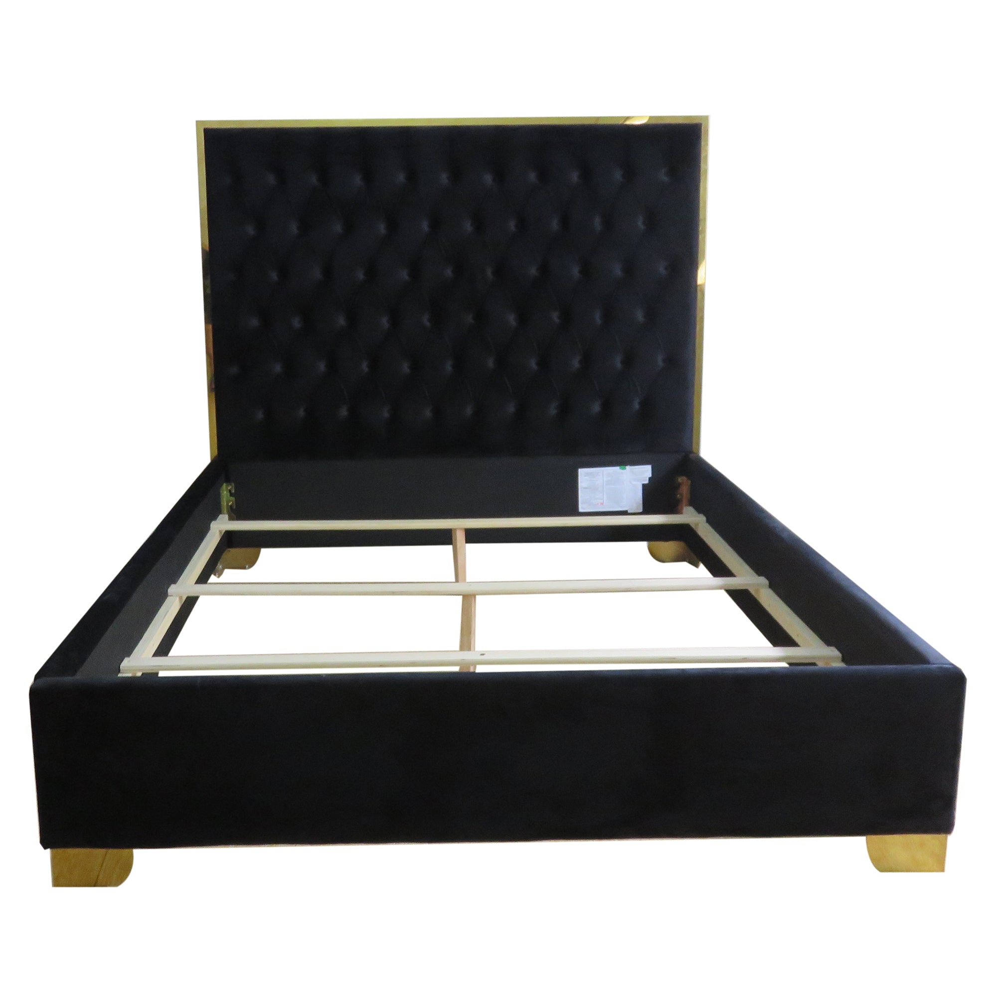 Lucille 60" Queen Bed in Black and Gold