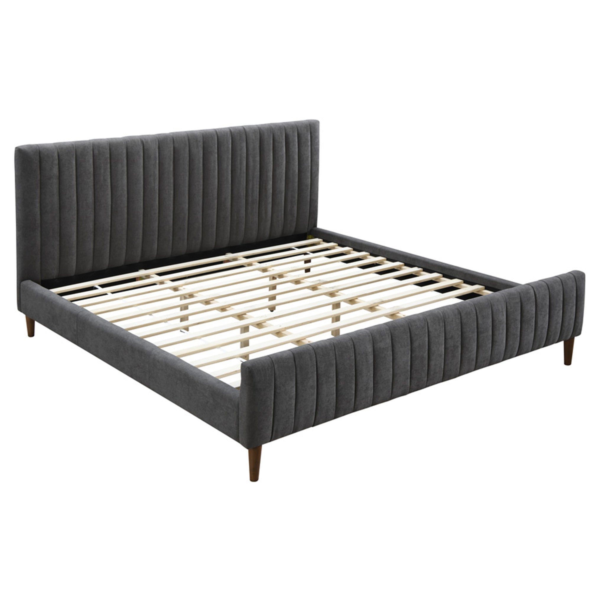 Hannah 78" King Platform Bed in Charcoal