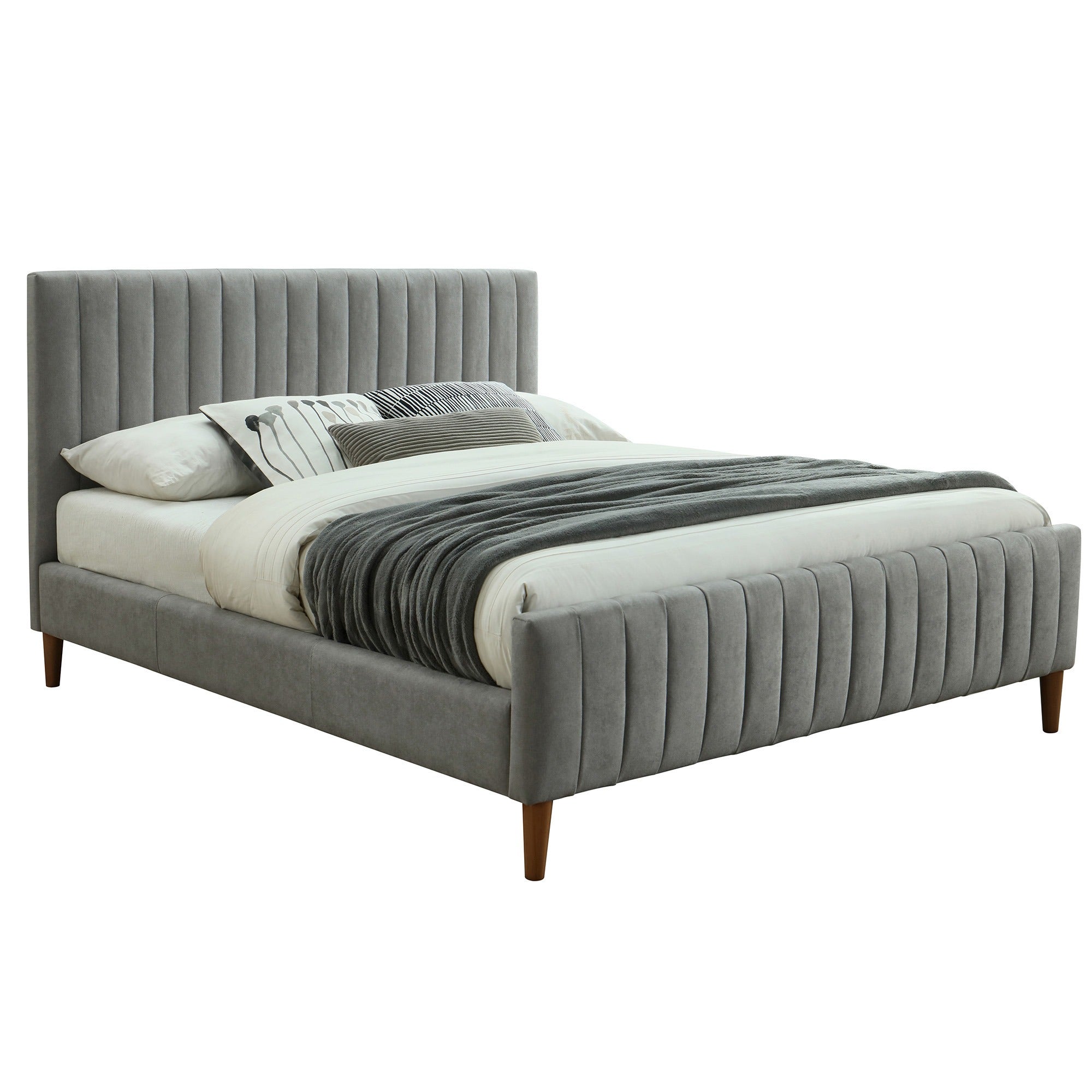 Hannah 60" Queen Platform Bed in Charcoal