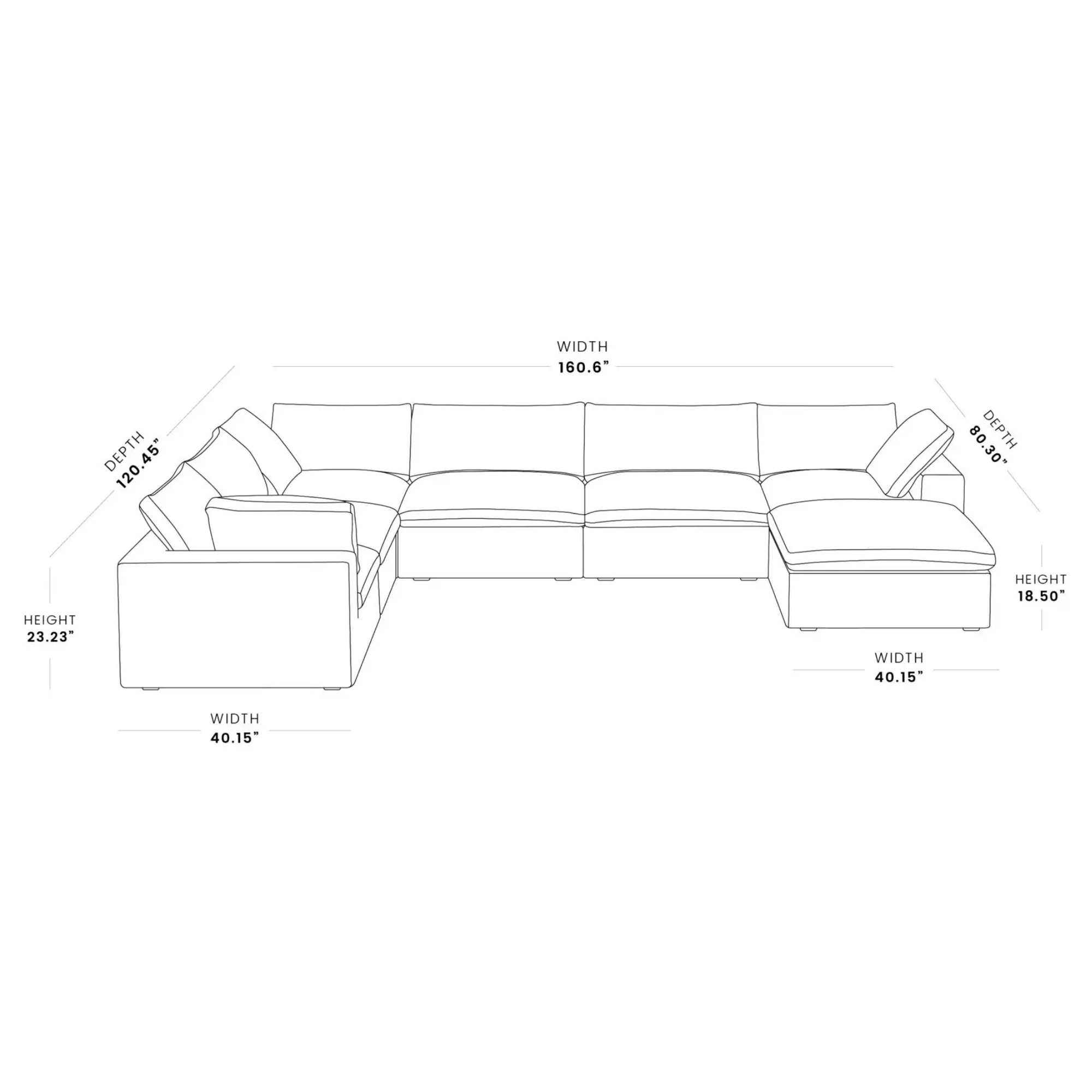 Zen Sky Cloud Sectional Sofa