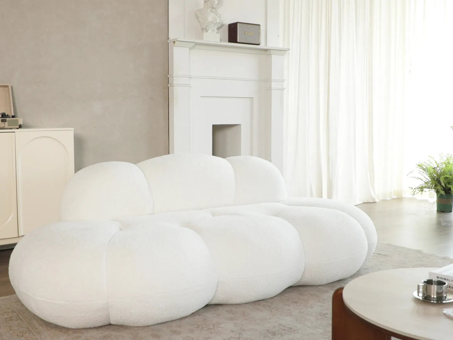 Bubble Curve Boneless Sherpa Fleece Sofa