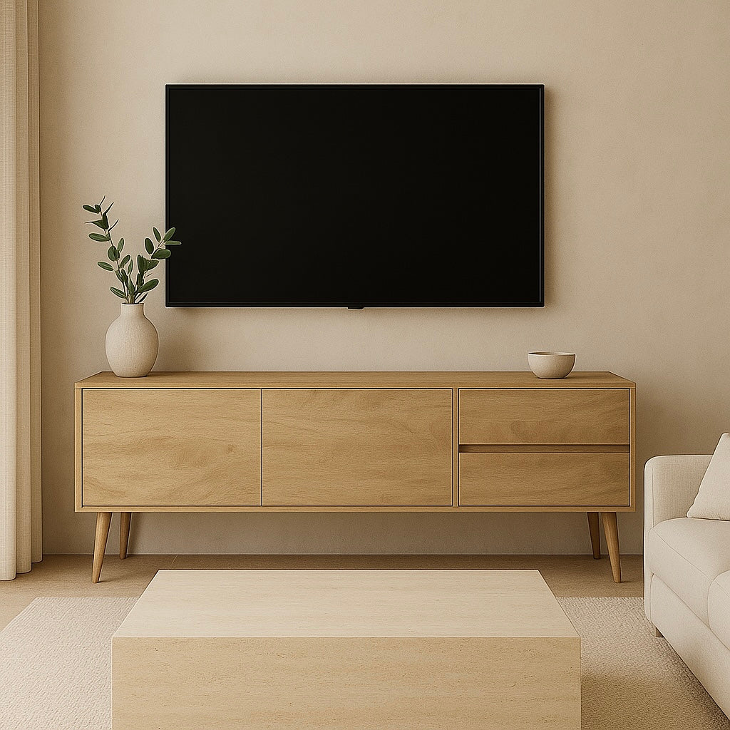 MEUBLE TV - 72"L / NOYER AVEC RANGEMENT 