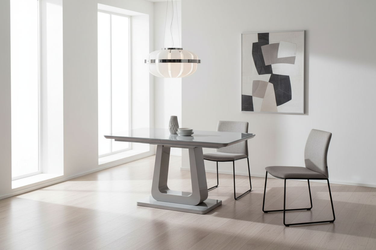 Corvus Dining Table w/Extension in Warm Grey