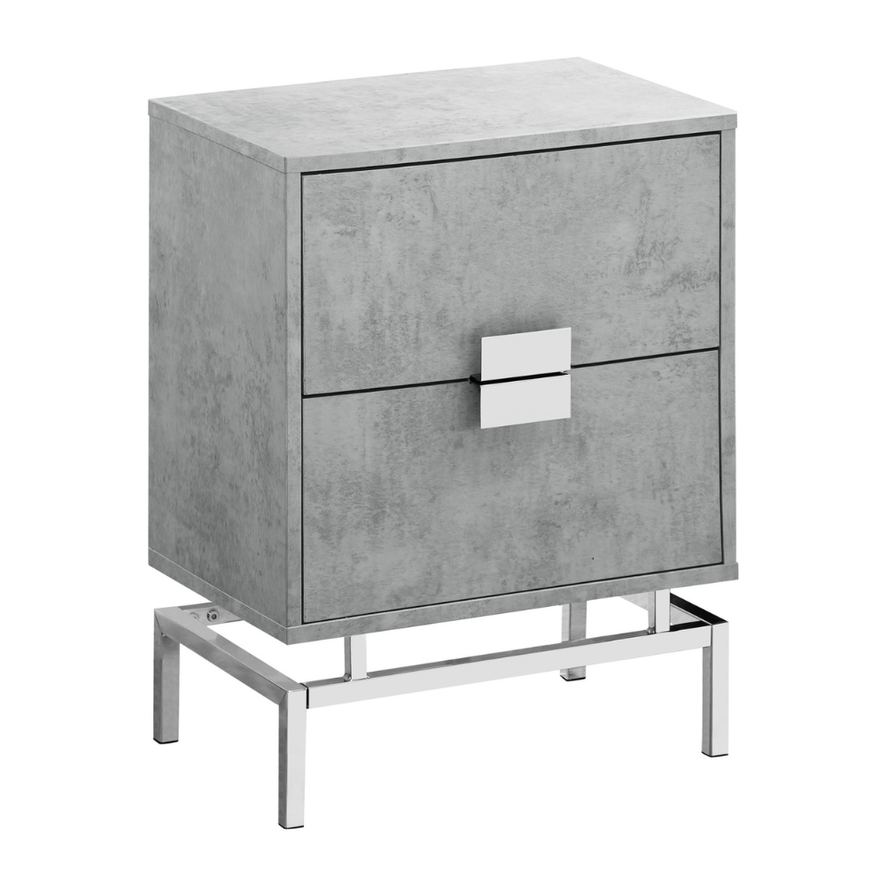 ACCENT TABLE - 24"H / GREY CEMENT / CHROME METAL