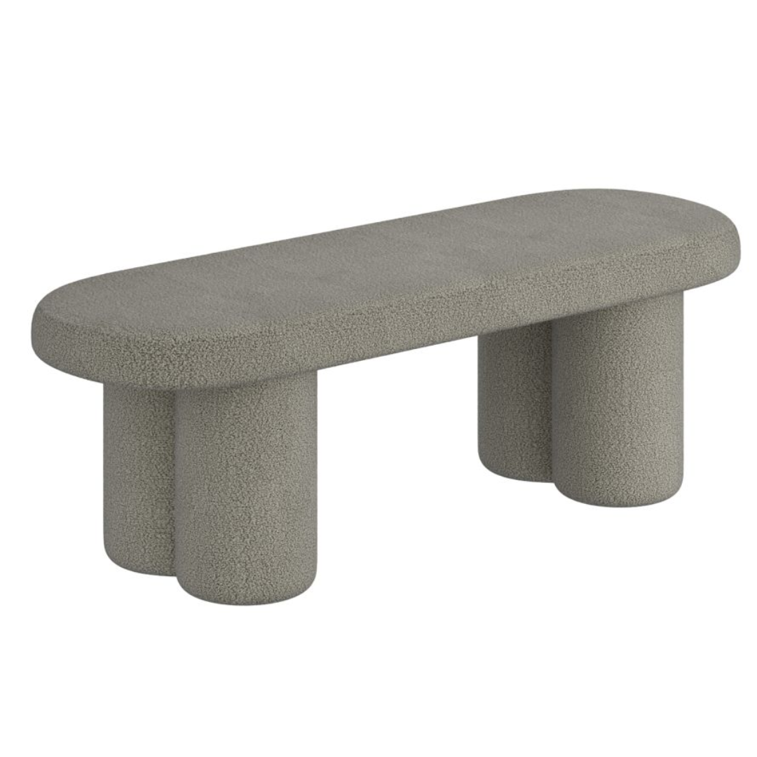 Azoro Bench with soft boucle fabric