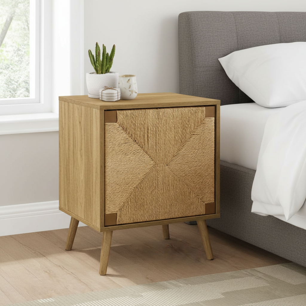 TABLE D'APPOINT - 23"H / NOYER CLAIR / TABLE D'APPOINT EN HERBE MARINE 