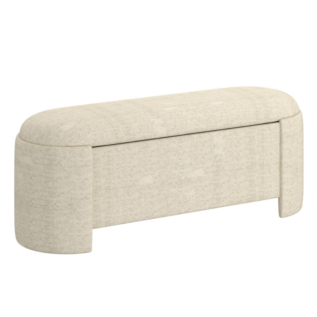 Daphne Storage Ottoman in Beige