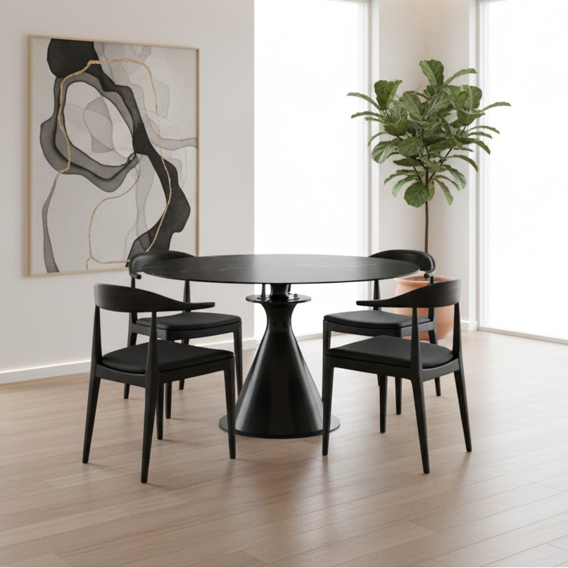Calisto Round Pedestal Dining Table w/Extension