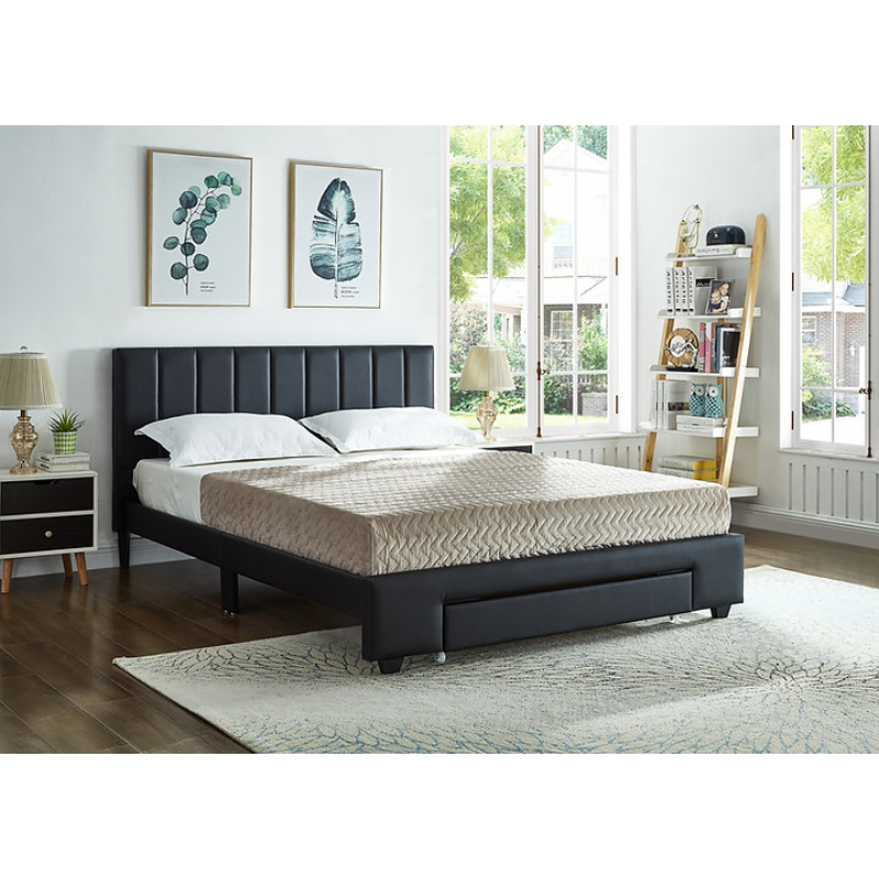 IF-5480 Black PU Double Bed