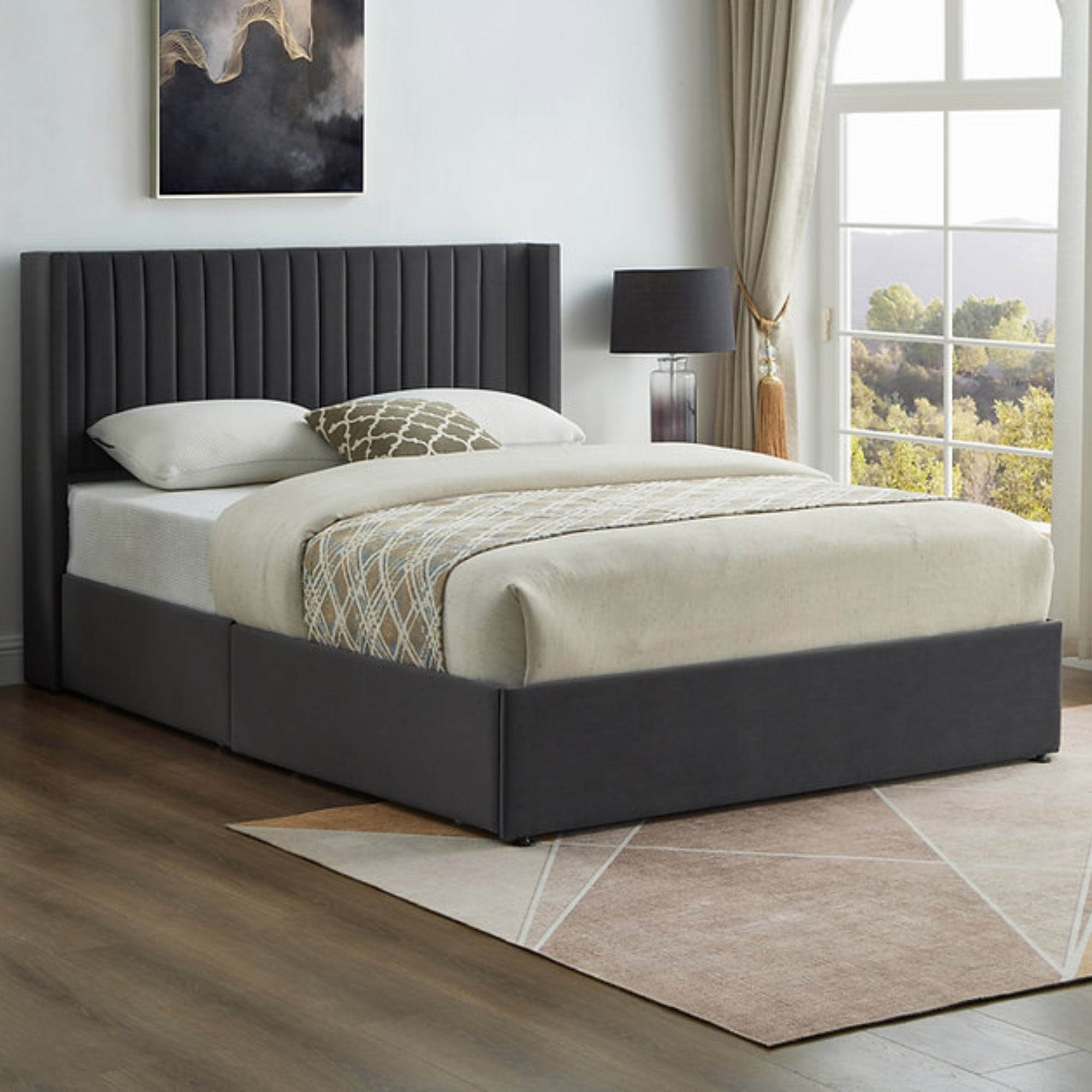 IF-5408 Grey Wingback Design Bed