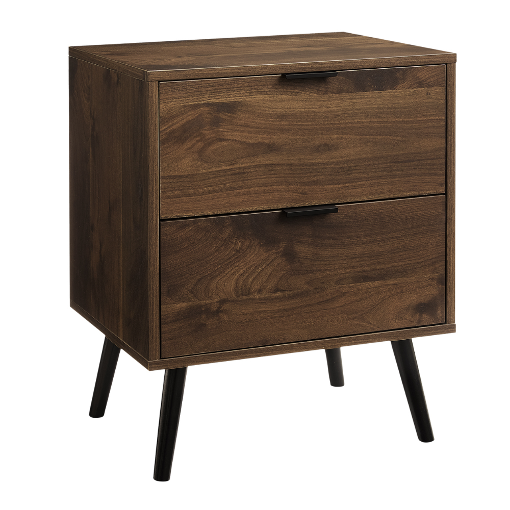 ACCENT TABLE - 24"H / WALNUT END TABLE WITH 2 DRAWERS