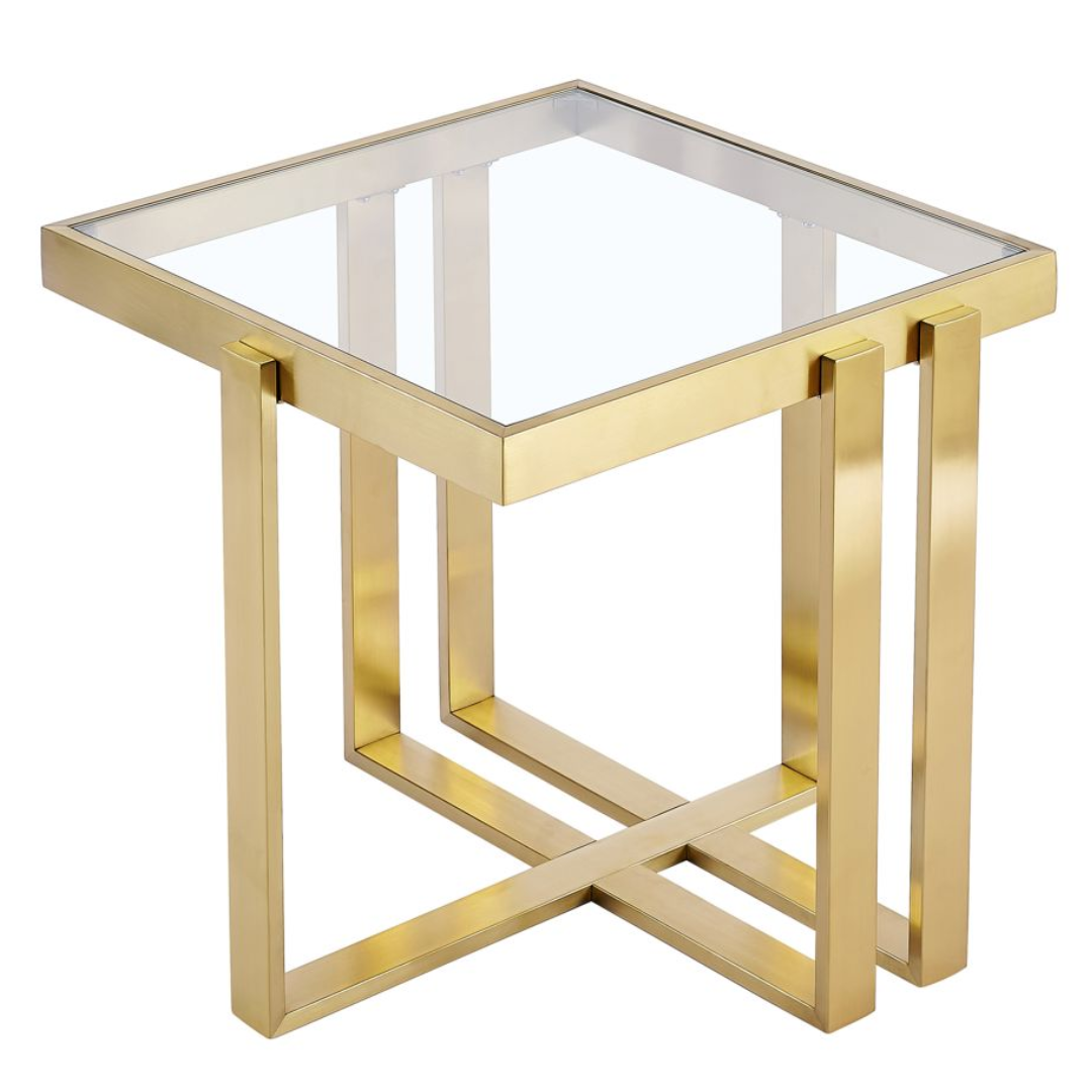 Paxton Console Table in Brushed Gold