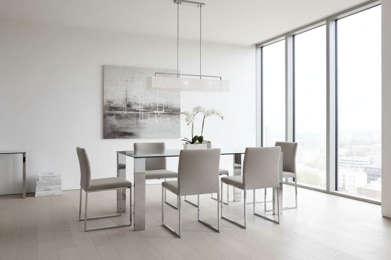 Frankfurt Rectangular Dining Table in Stainless Steel