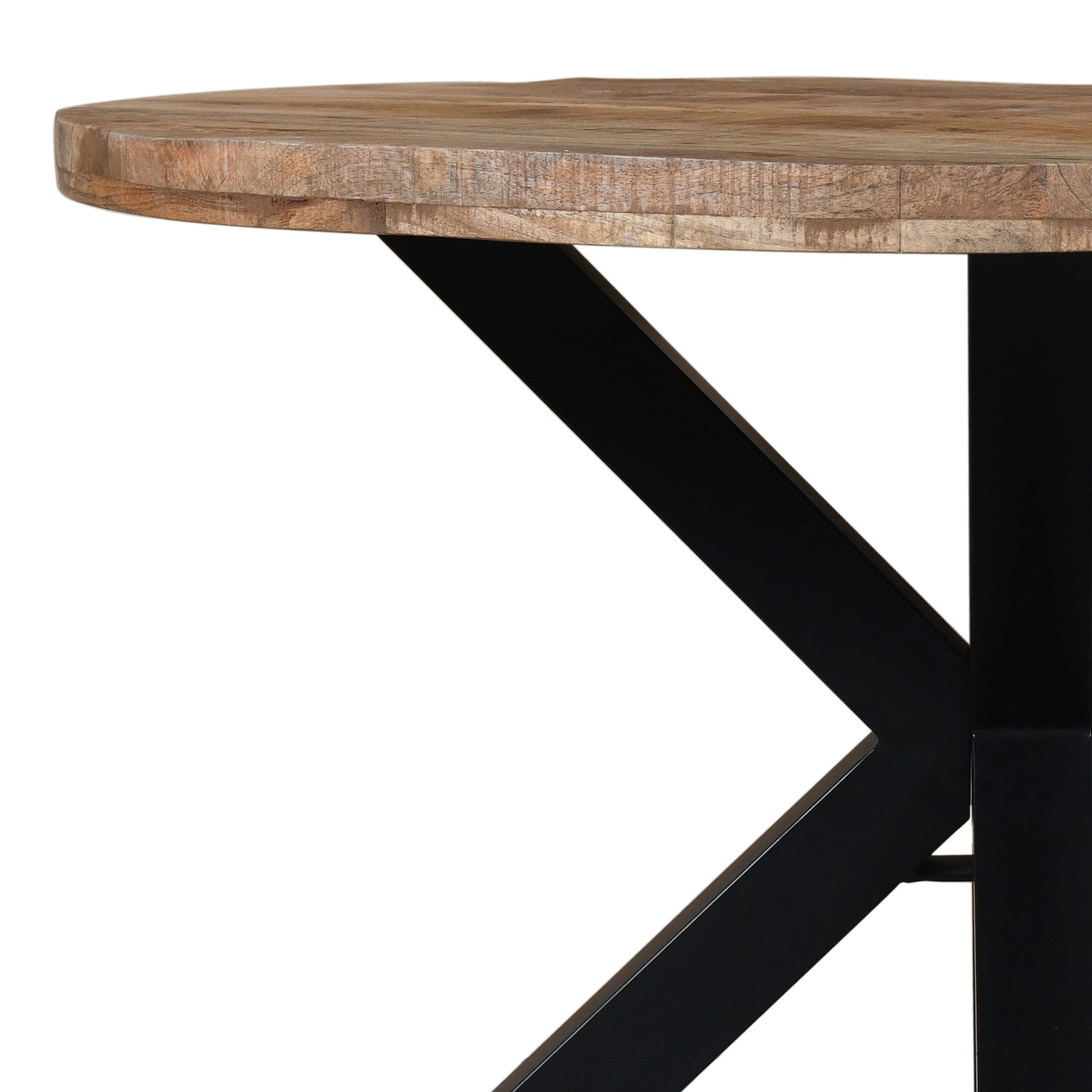 Arhan Round Dining Table in Natural and Black