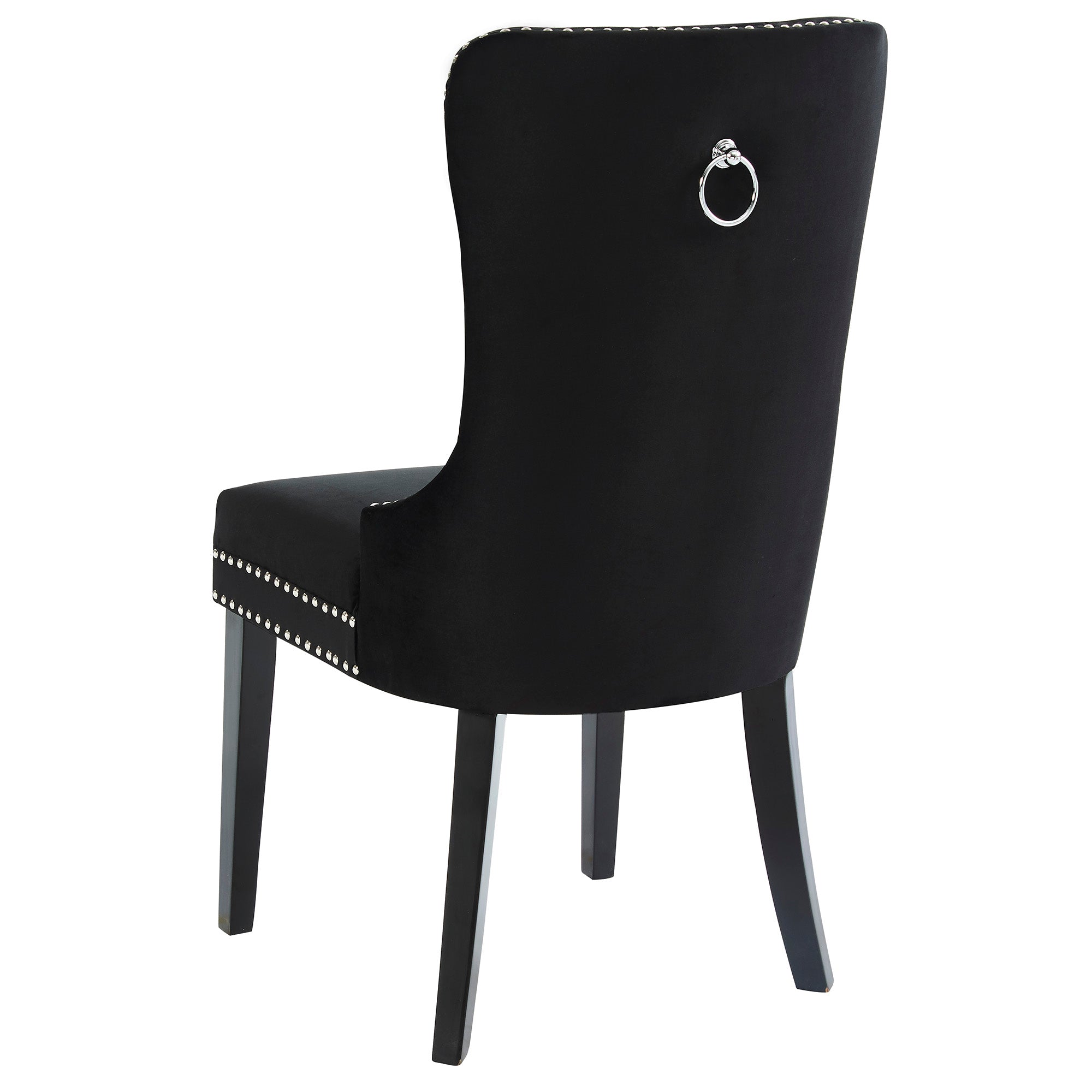 Rizzo Dining Chair, Velvet, Set of 2 in Black