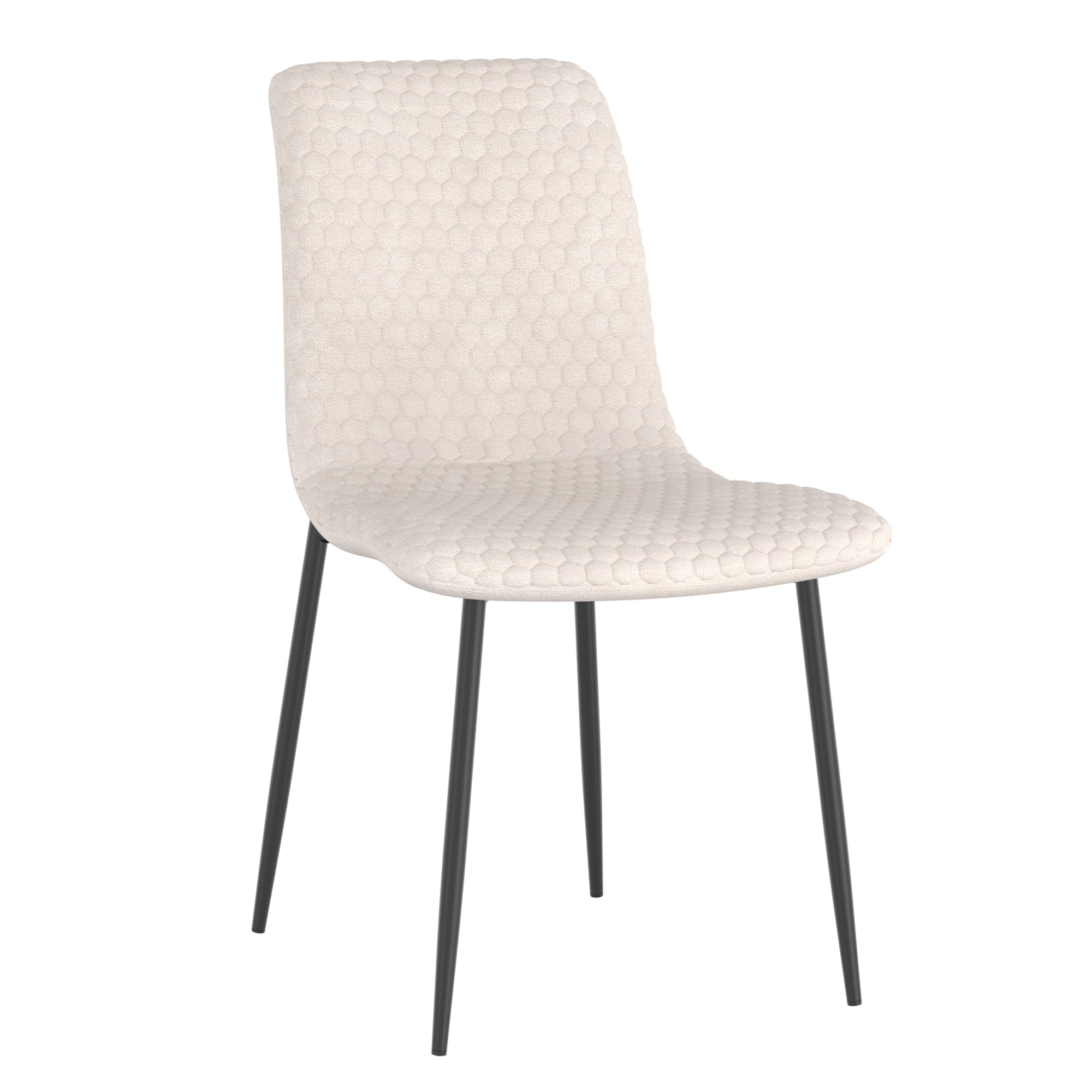 Brixx Dining Chair, Set of 2, in Beige Fabric and Black