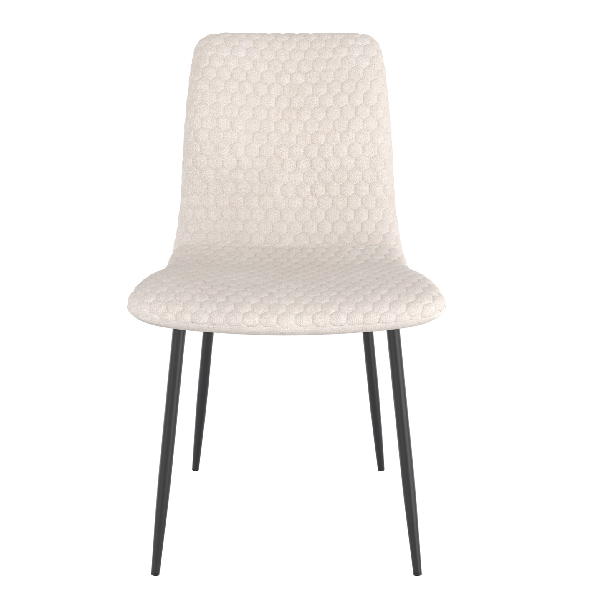 Brixx Dining Chair, Set of 2, in Beige Fabric and Black