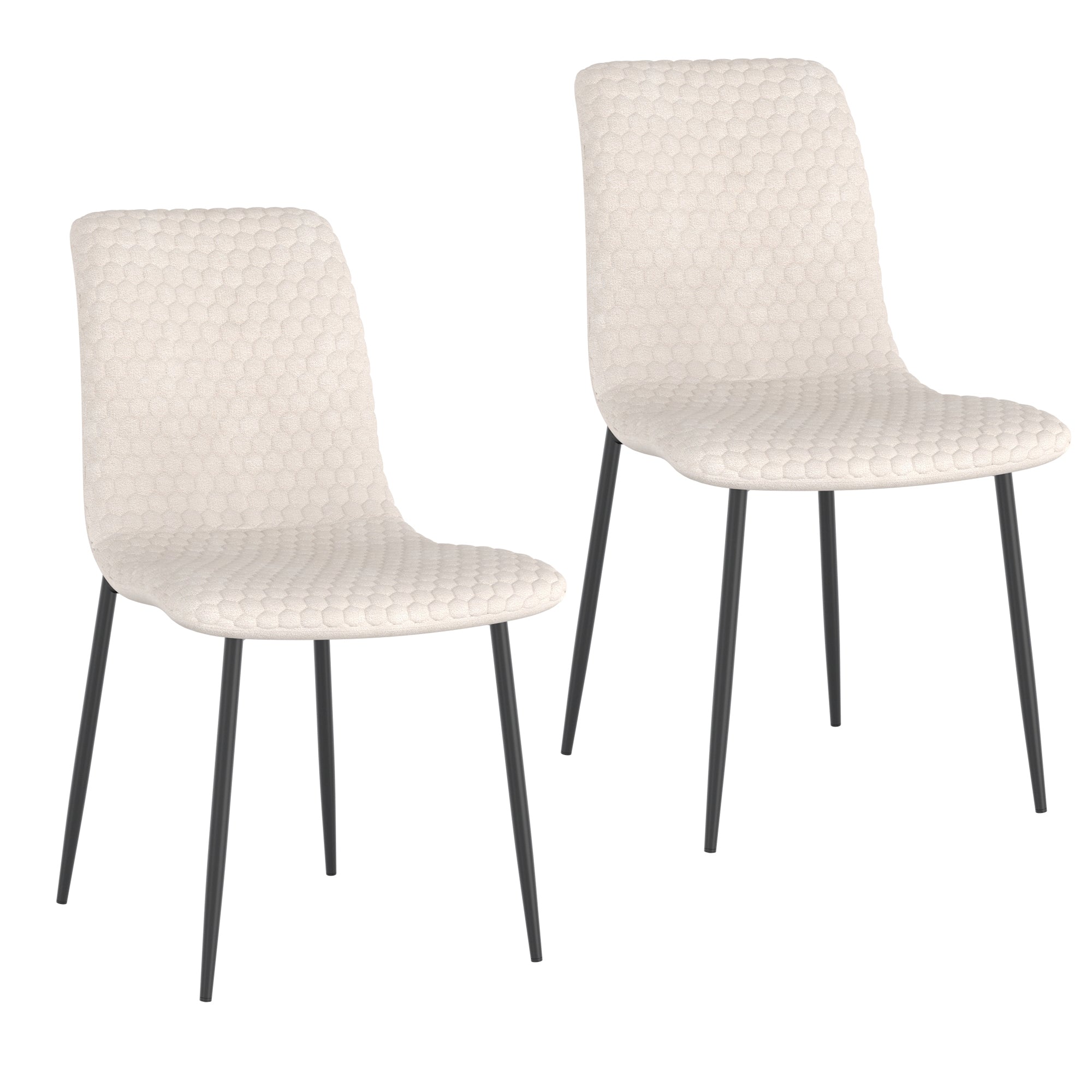 Brixx Dining Chair, Set of 2, in Beige Fabric and Black