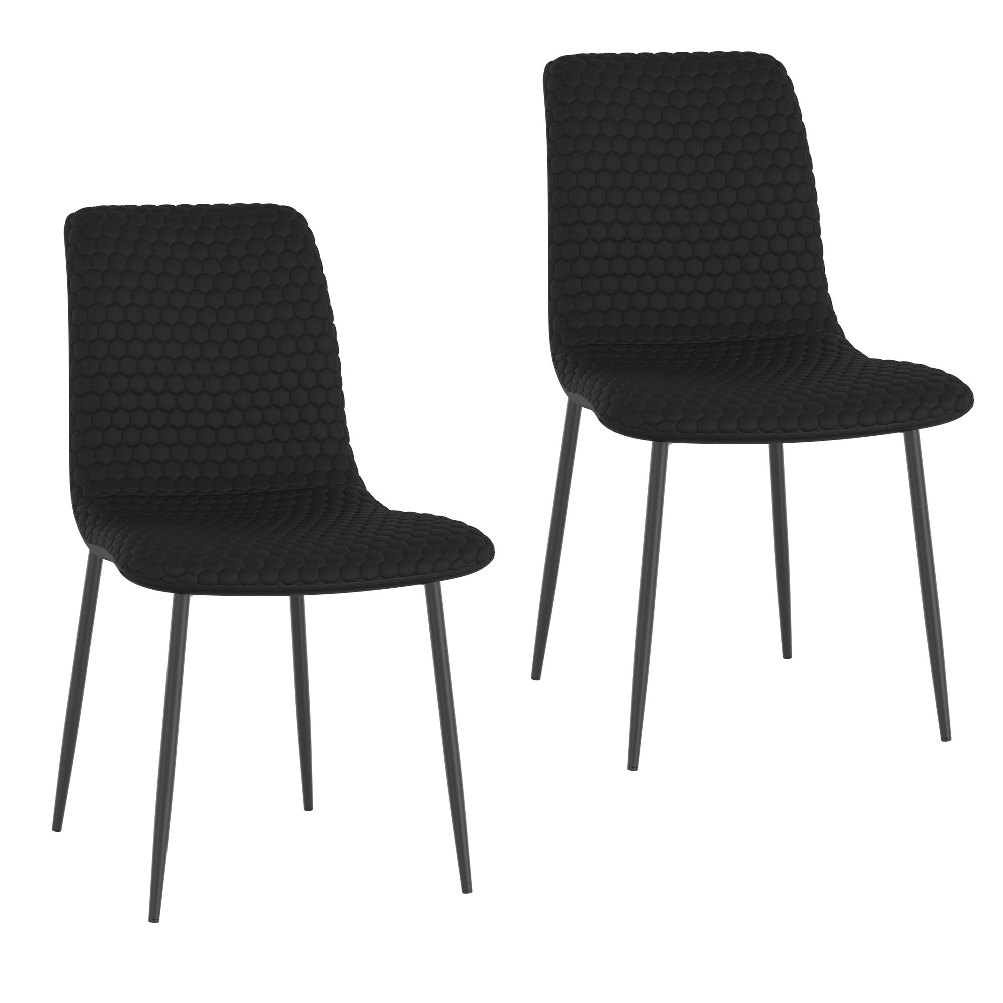 Brixx Dining Chair, Set of 2, in Beige Fabric and Black