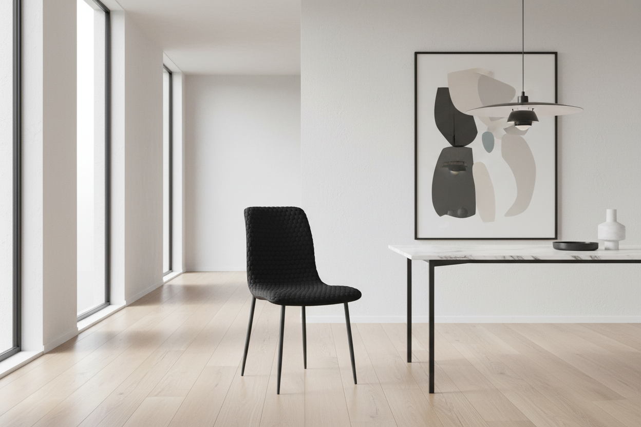 Chaises de salle à manger Brixx, lot de 2, en tissu beige et noir