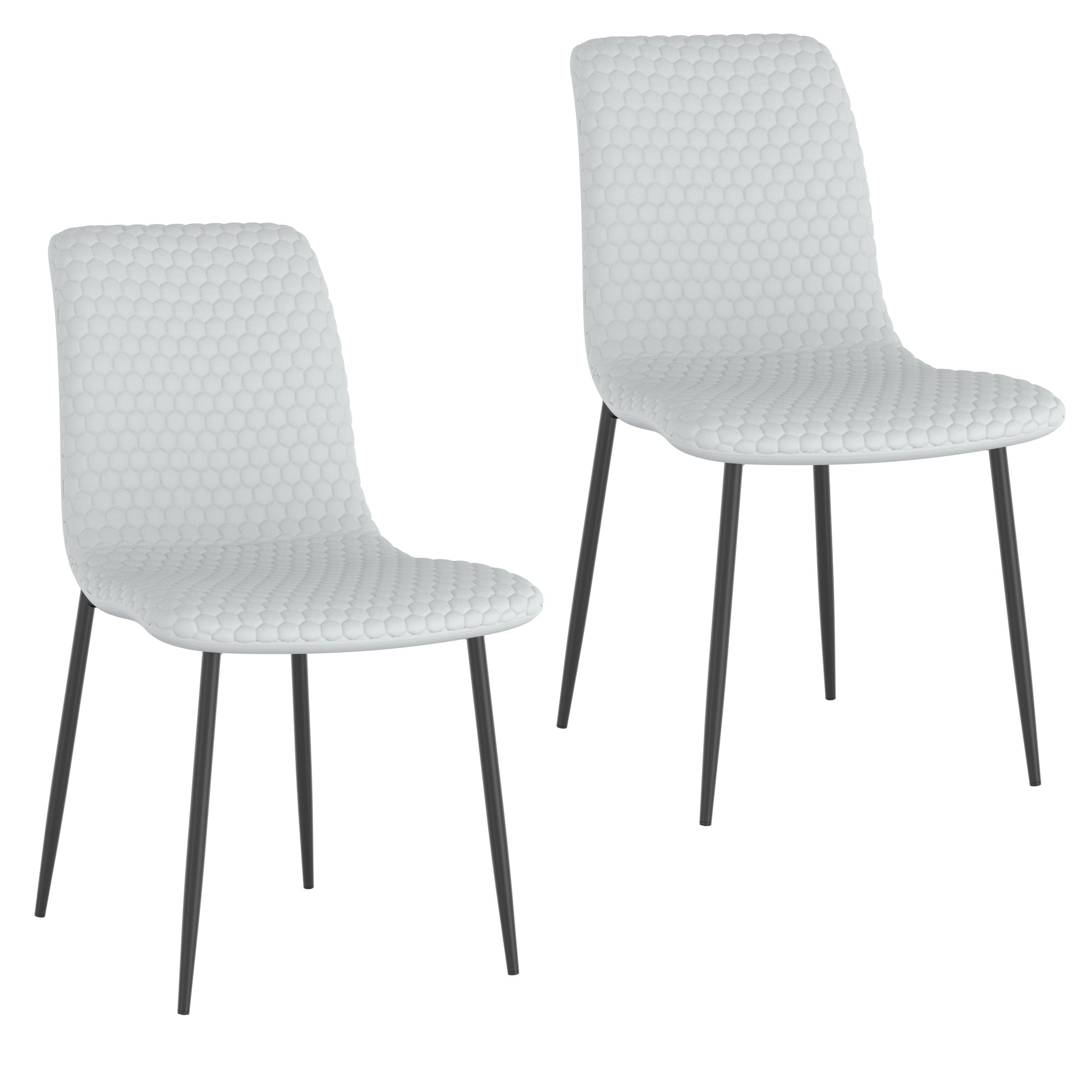 Brixx Dining Chair, Set of 2, in Beige Fabric and Black