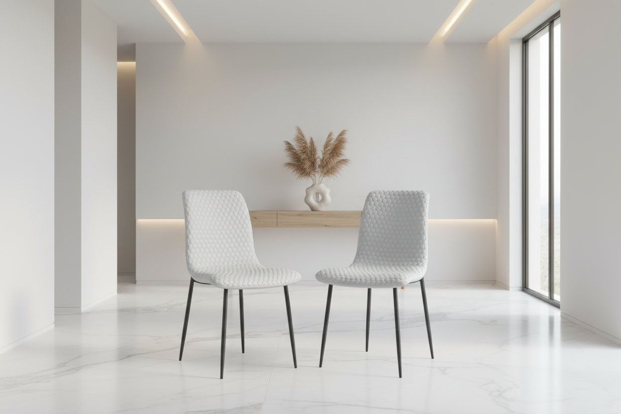 Chaises de salle à manger Brixx, lot de 2, en tissu beige et noir