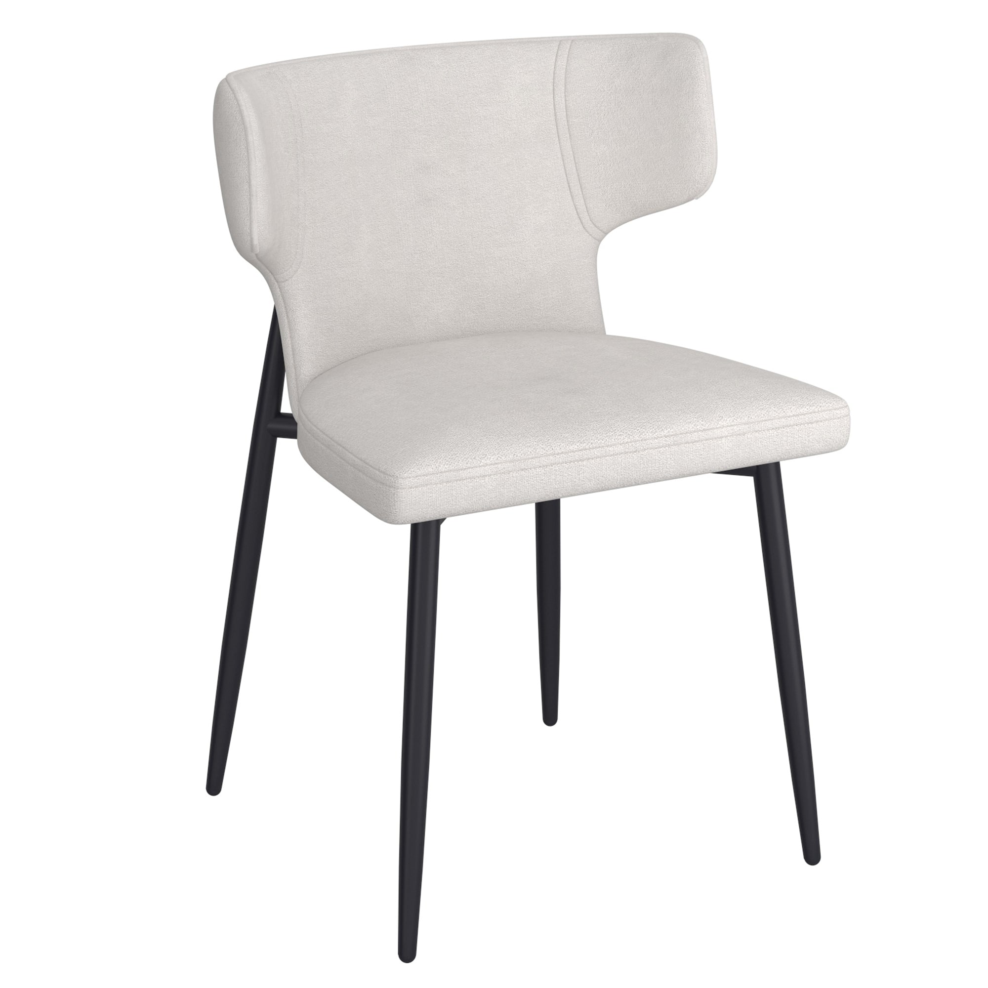 Olis Dining Chair, Set of 2, in Beige Fabric and Black