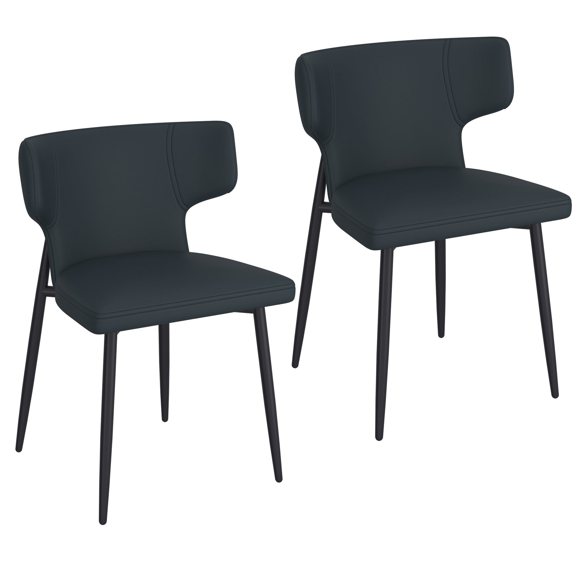 Olis Dining Chair, Set of 2, in Beige Fabric and Black