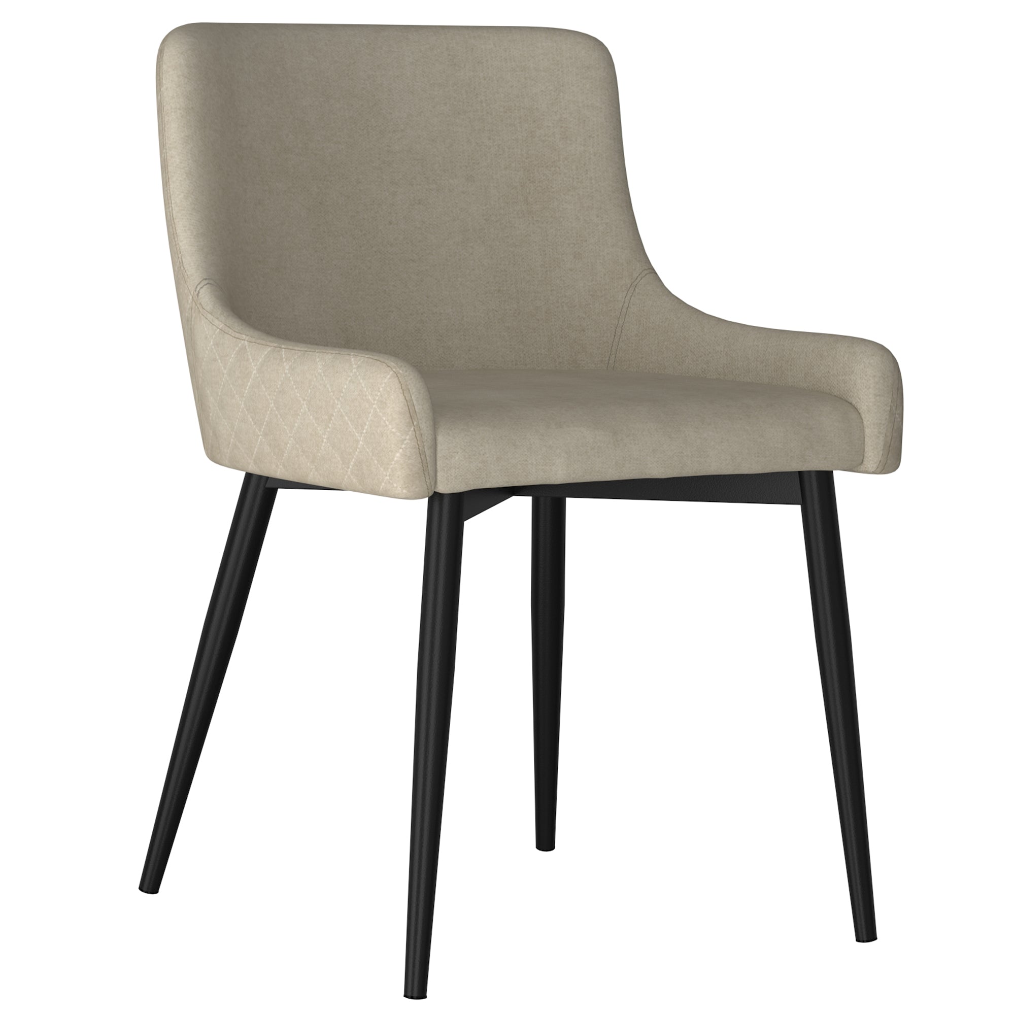 Bianca Dining Chair, Set of 2 in Beige and Black Leg